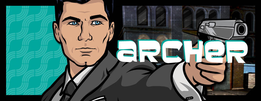 Sterling Archer Pointing A Gun Background