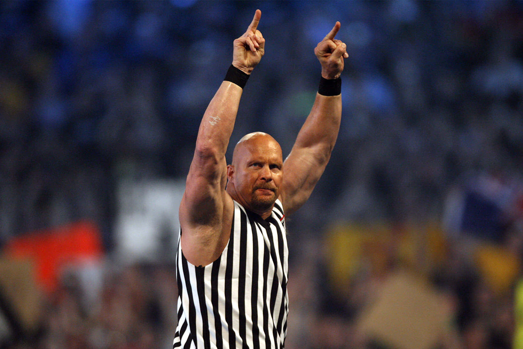 Steve Austin In Black & White Sleeveless Background