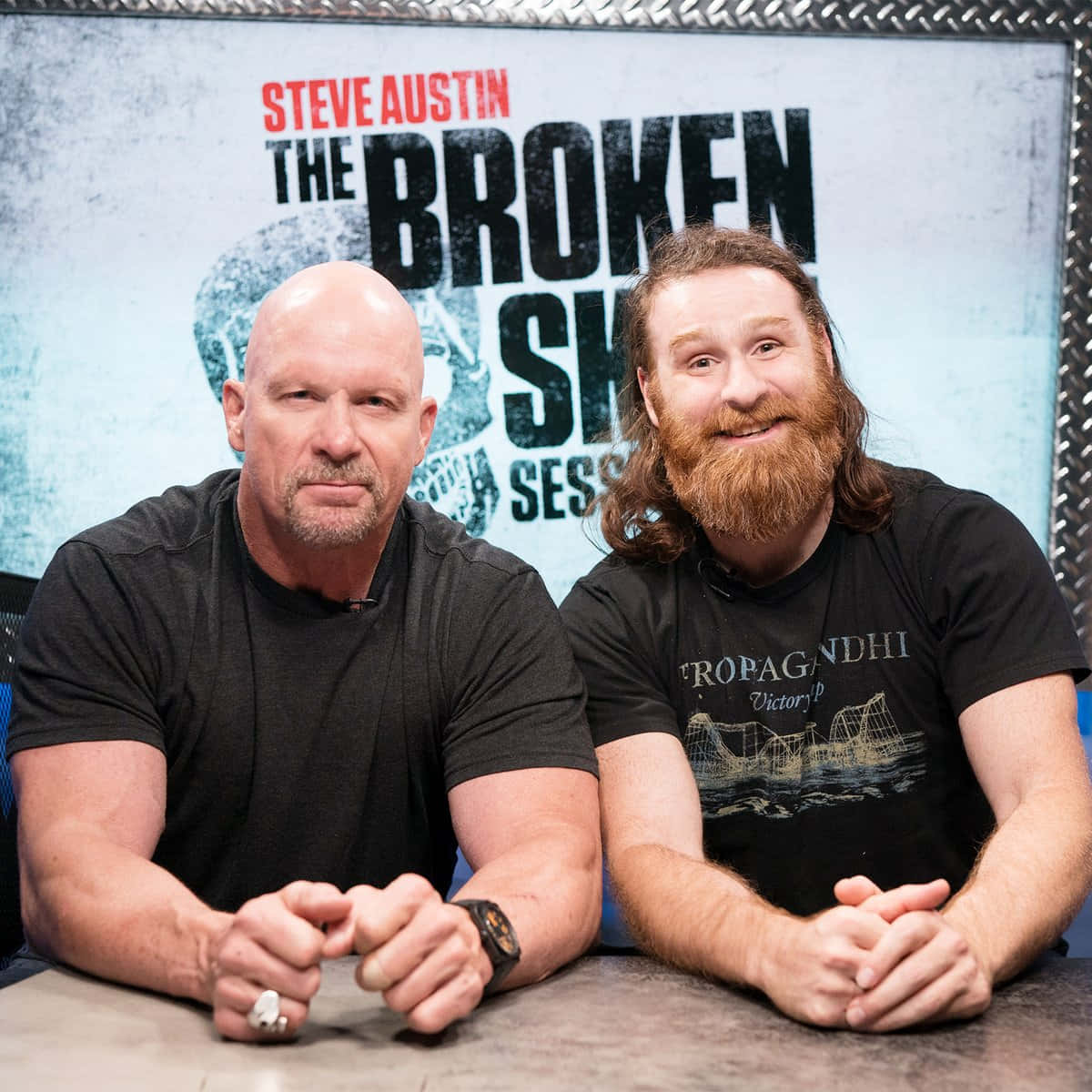Steve Austin Sami Zayn Broken Skull Background