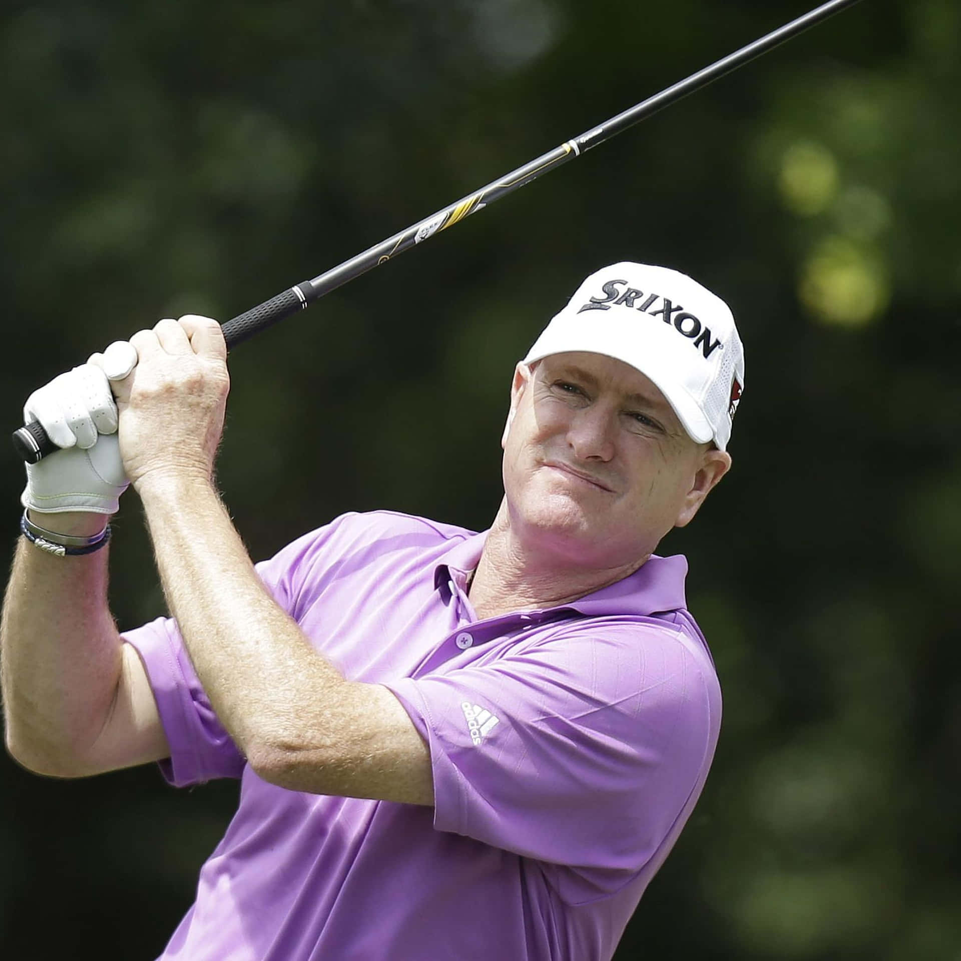 Steve Flesch Golfing Wearing Purple Shirt Background