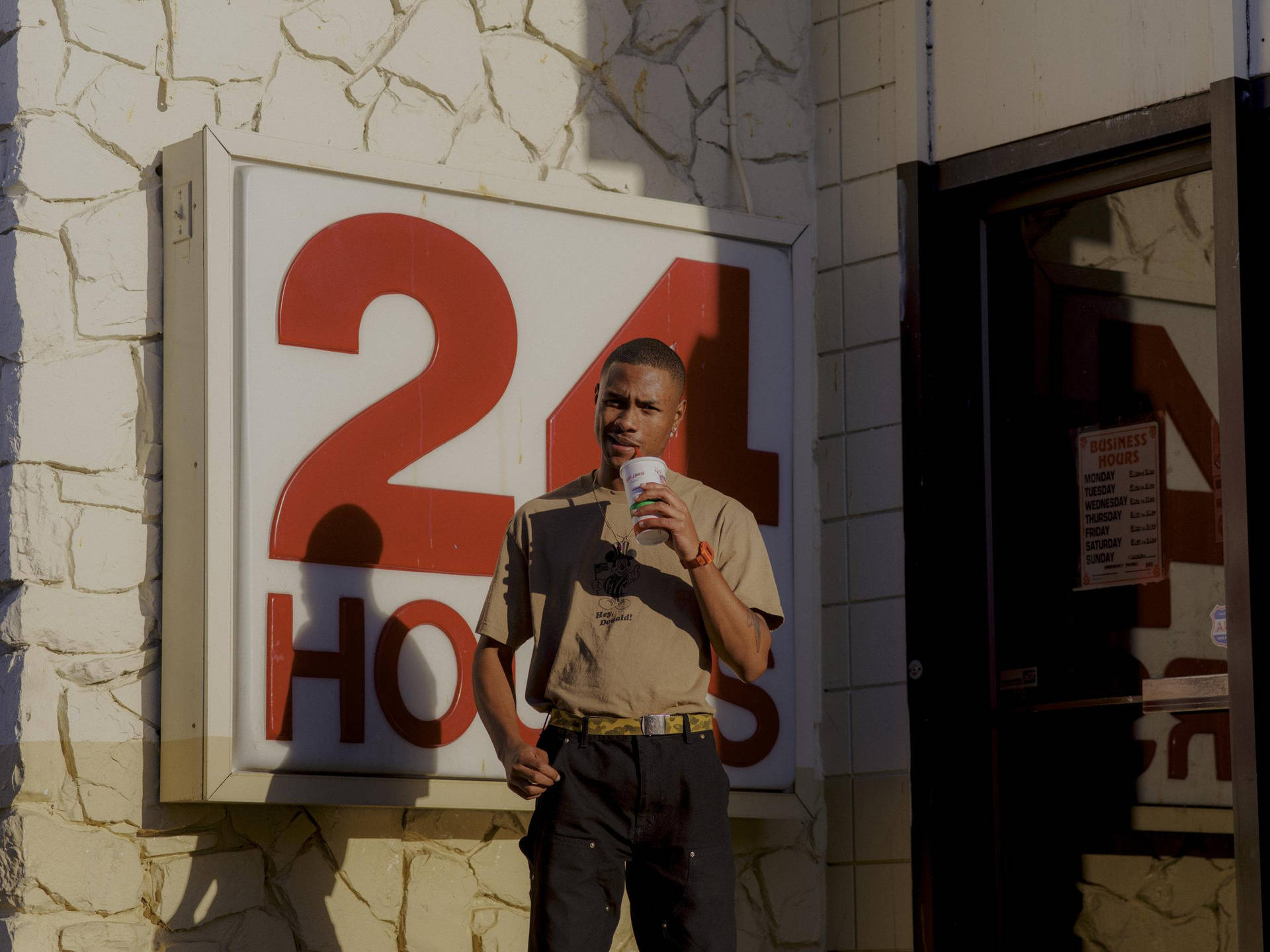 Steve Lacy Chilling And Drinking Background