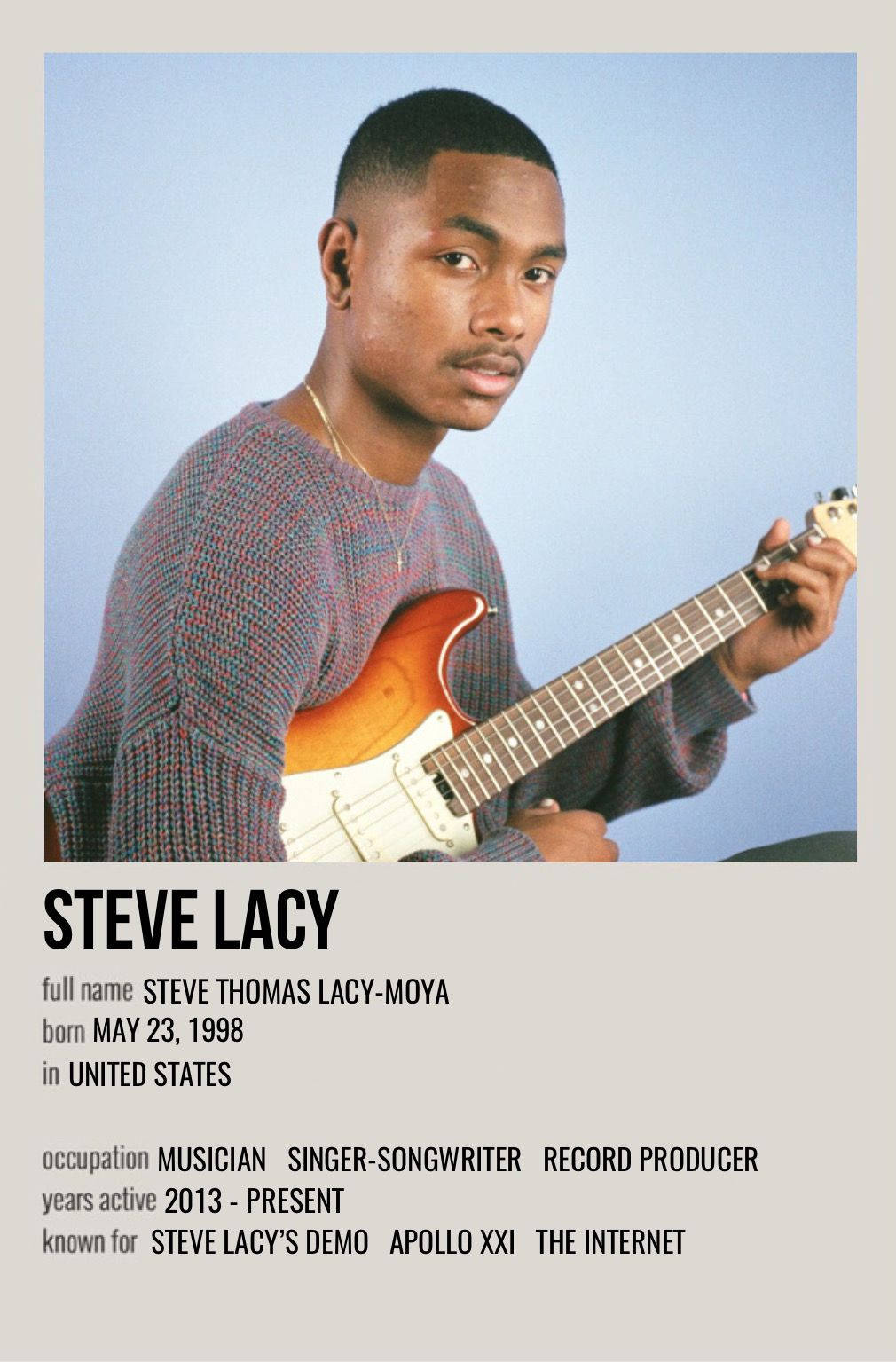 Steve Lacy In Trendy Poster Design Background