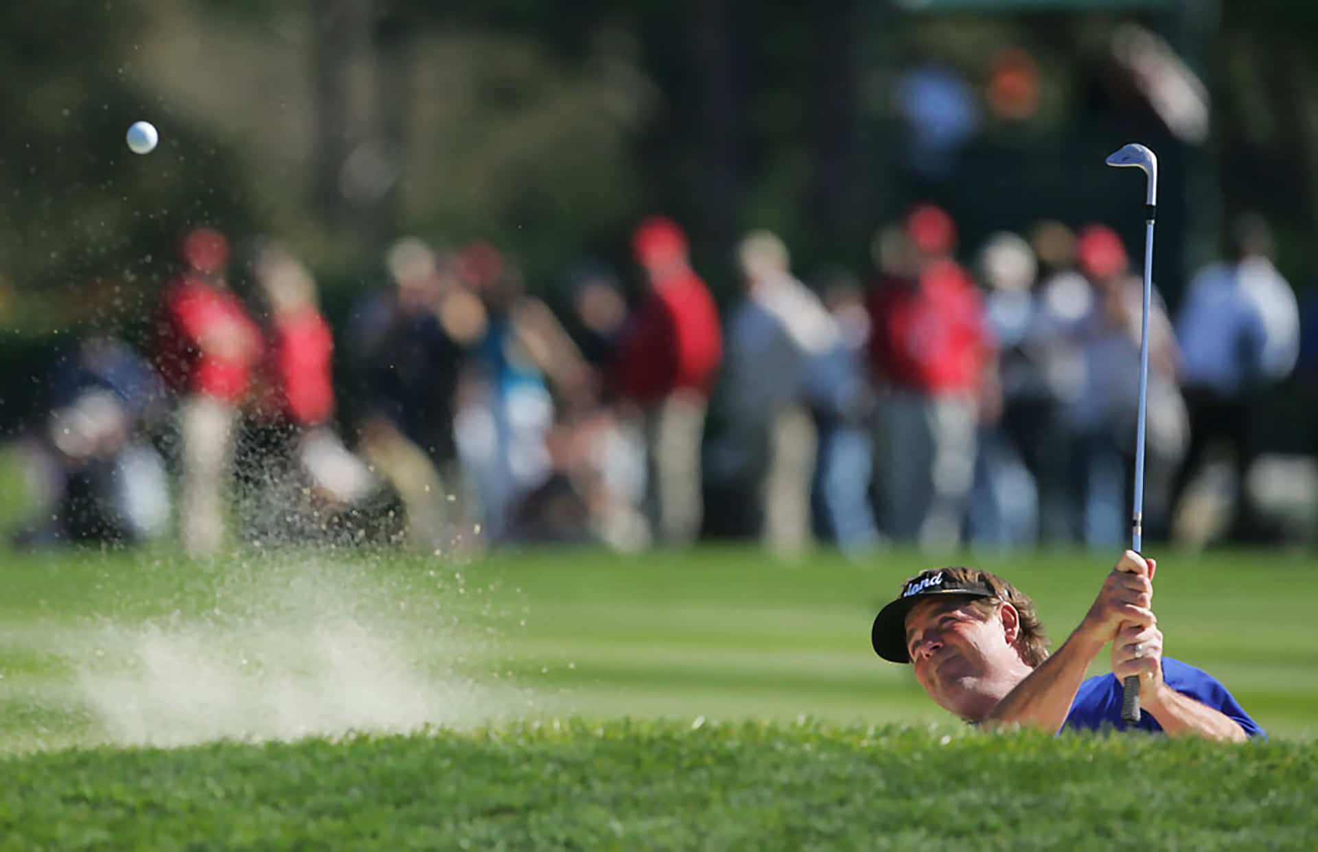 Steve Lowery Hitting A Bunker Shot Background