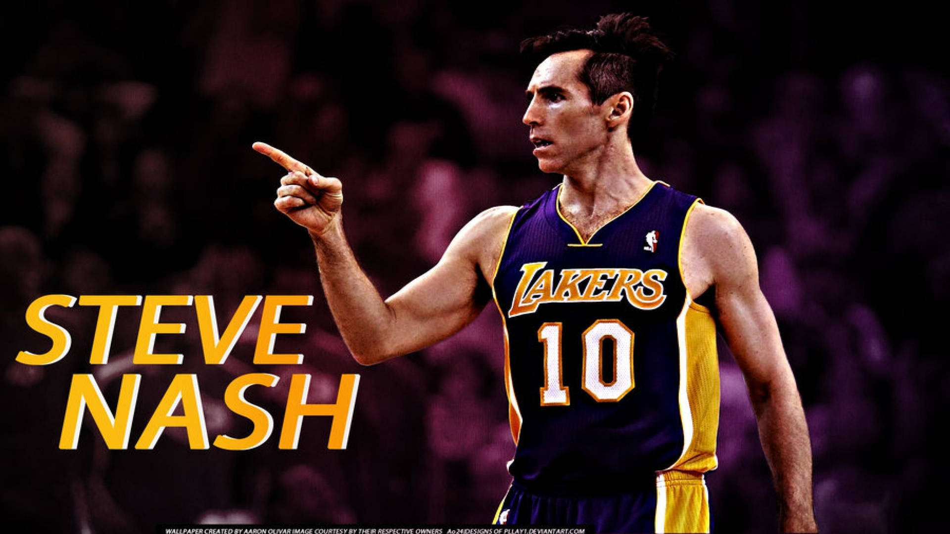 Steve Nash In Action For The Los Angeles Lakers Background