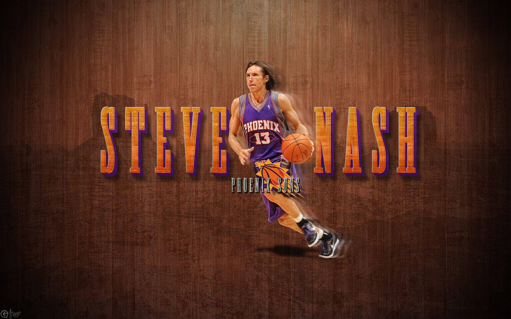 Steve Nash Phoenix Suns Brown Background