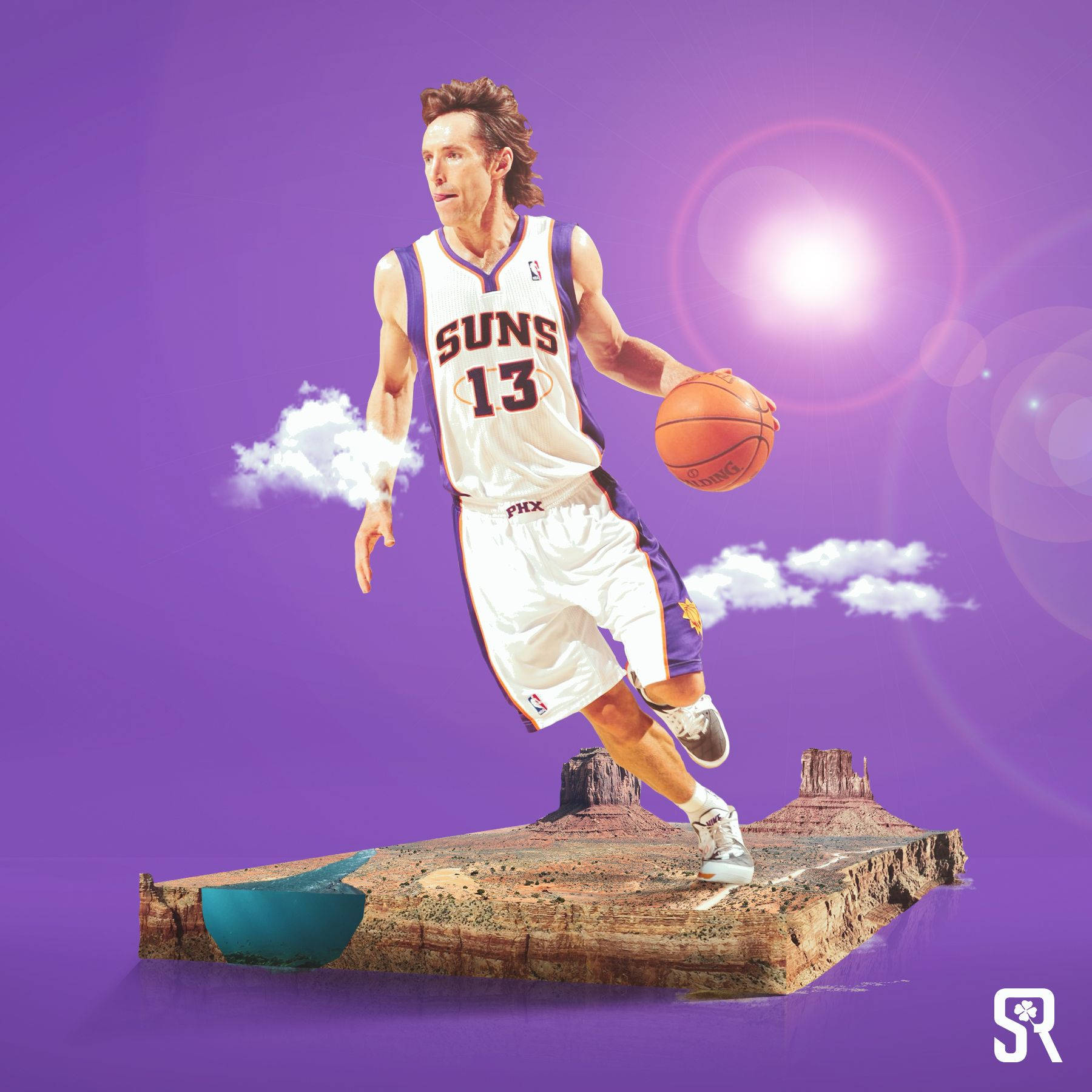 Steve Nash Purple Desert Graphic Art Background