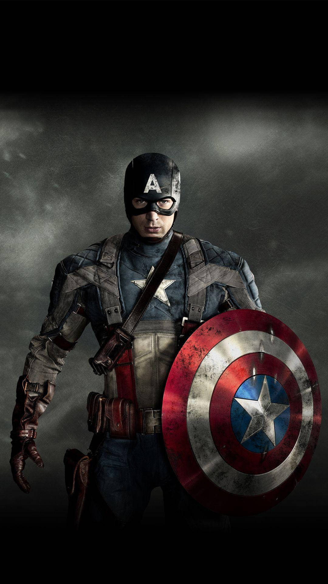Steve Rogers With Captain America Shield Background
