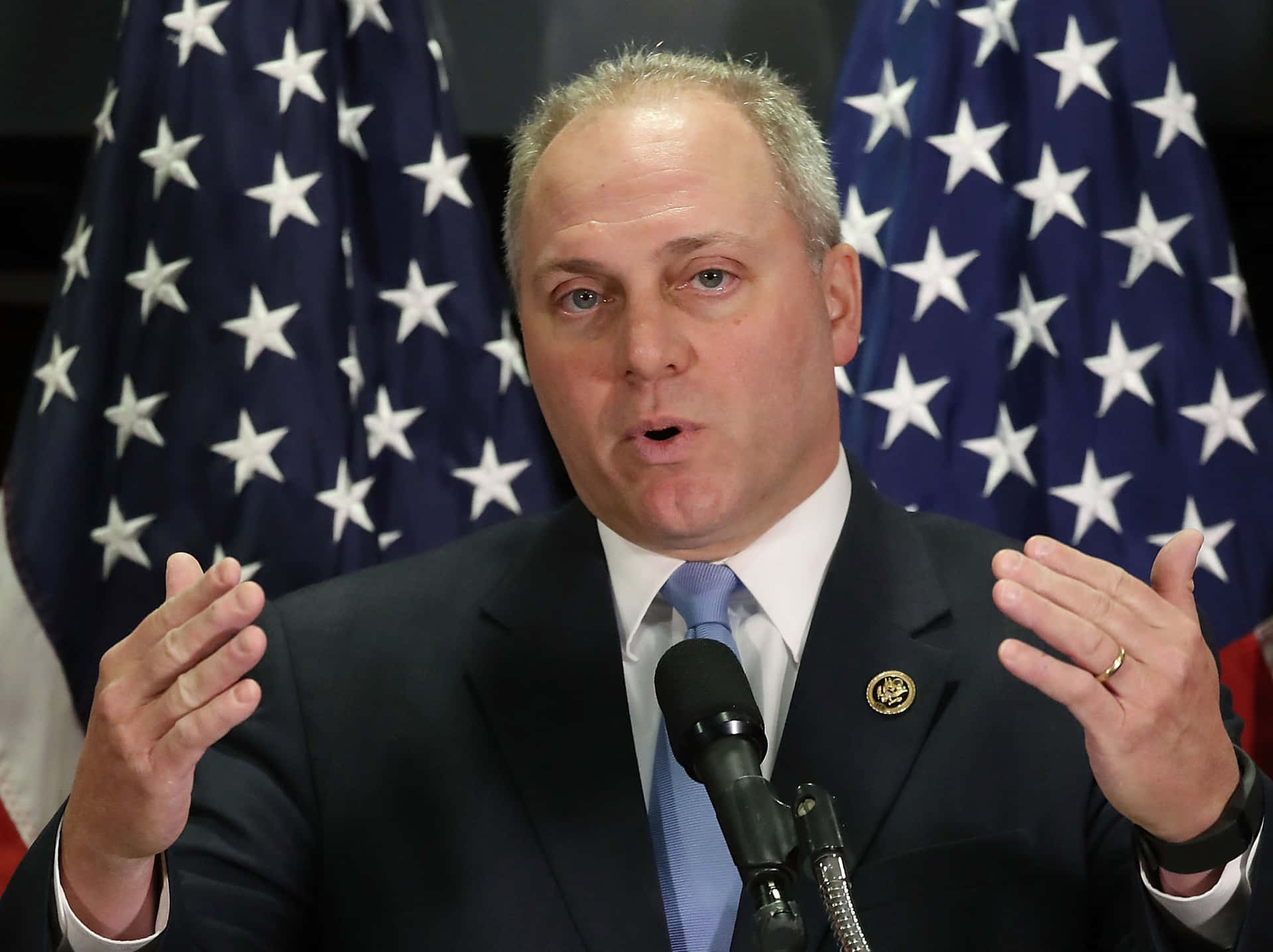 Steve Scalise Gesturing During Speech Background