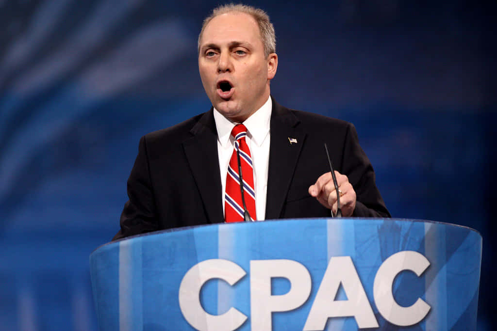 Steve Scalise Speaking In Cpac Background