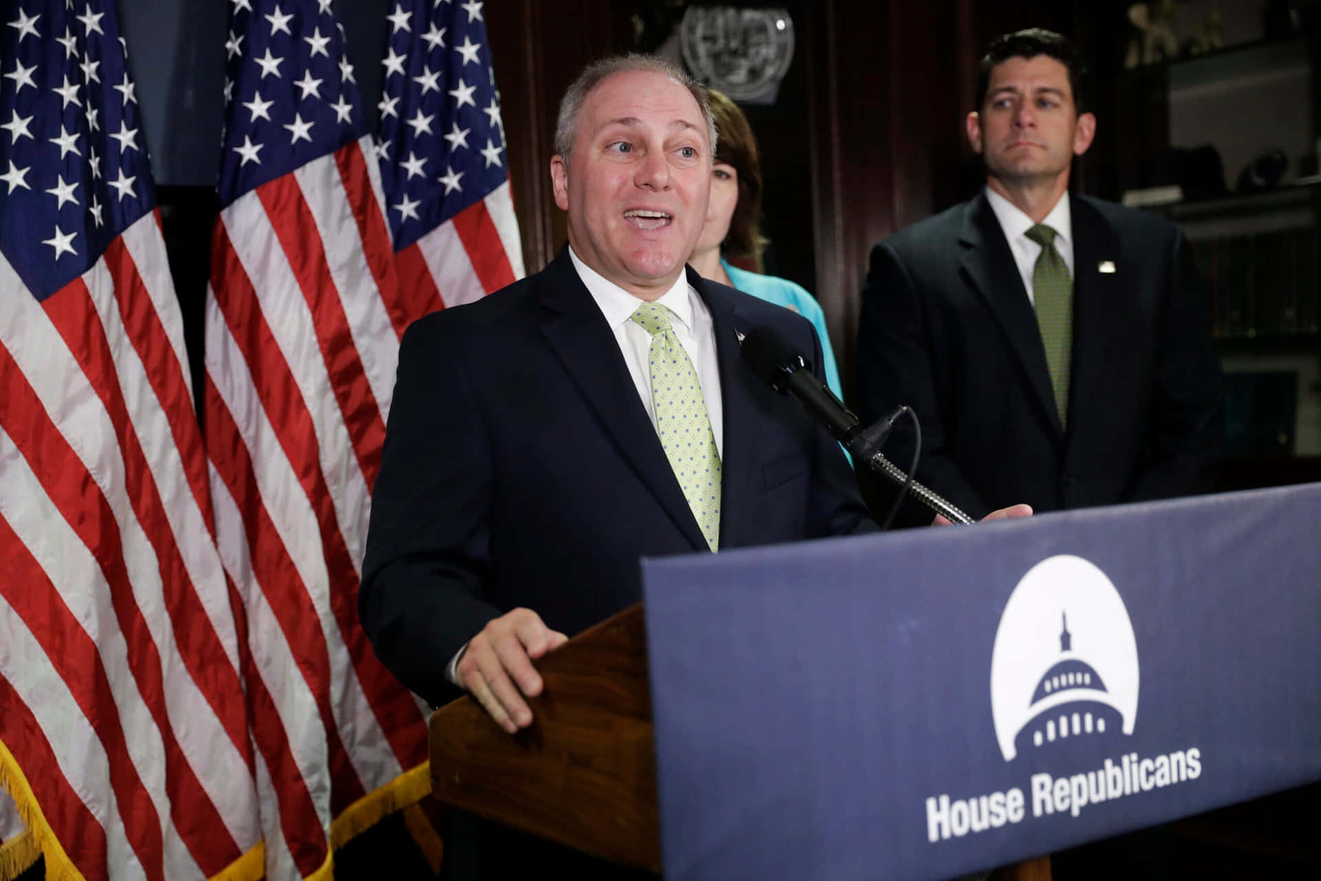 Steve Scalise With House Leader Paul Ryan Background