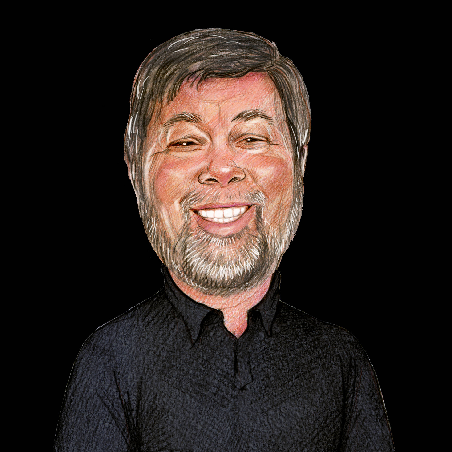 Steve Wozniak Colored Caricature