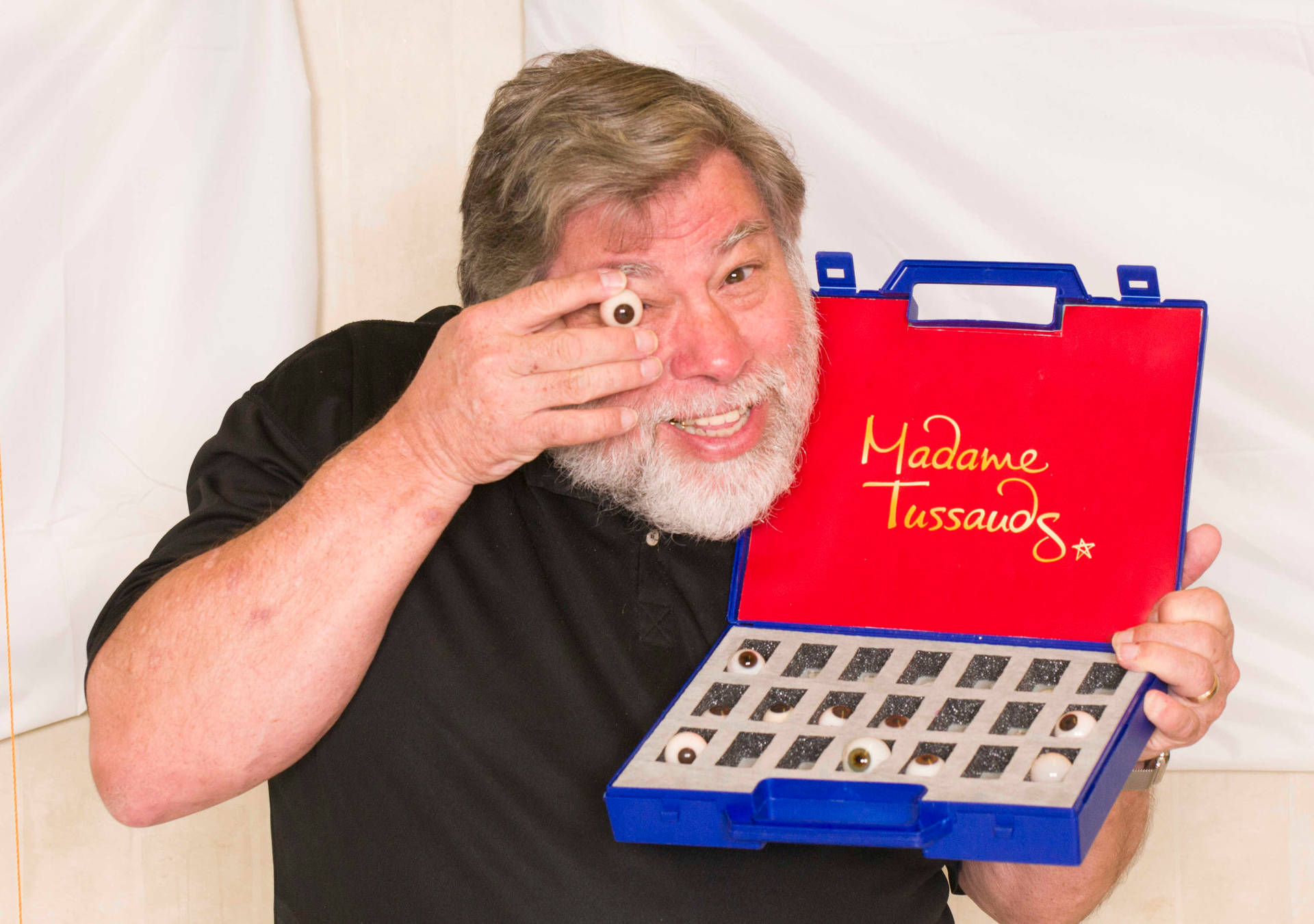 Steve Wozniak Holding Prosthetic Eye Background