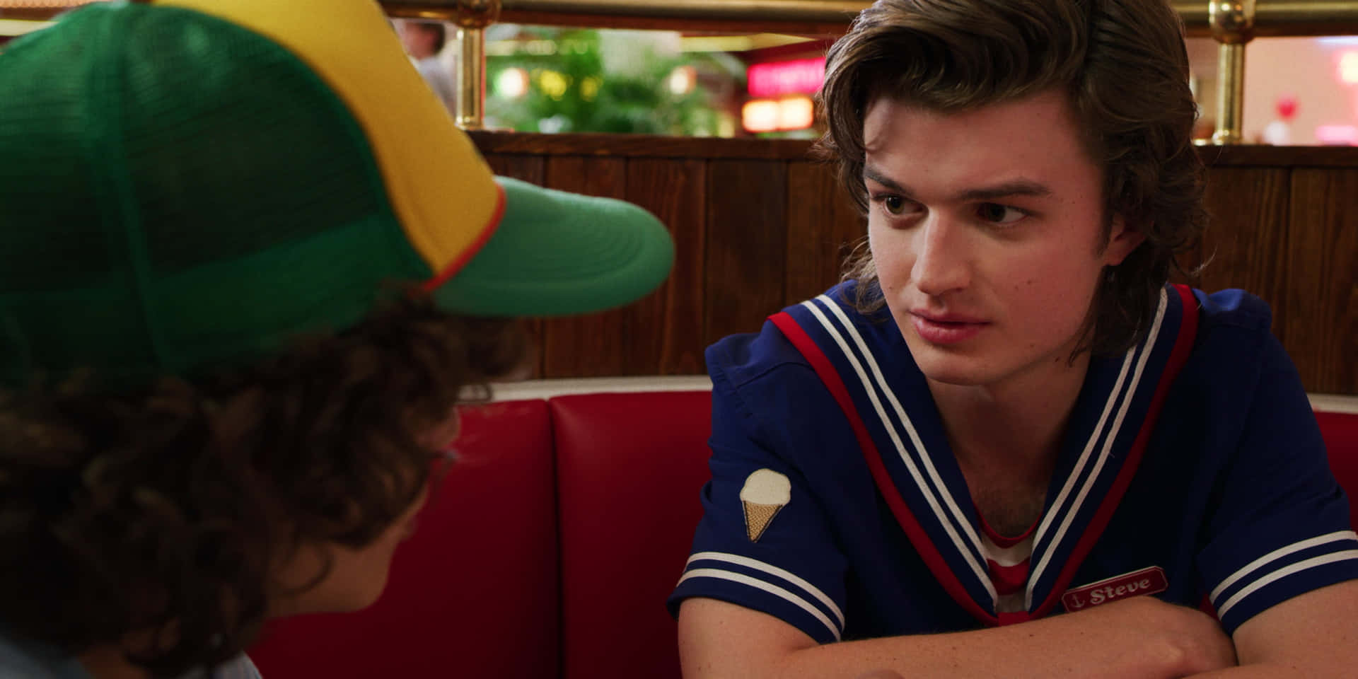 Steveand Dustin Stranger Things Diner Scene Background