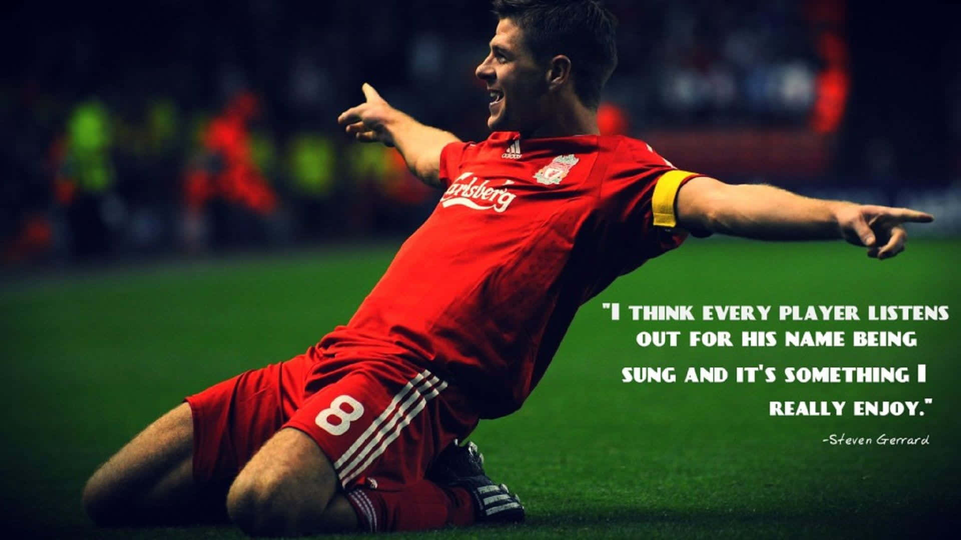 Steven Gerrard Football Quotes About Crowd Cheers Background