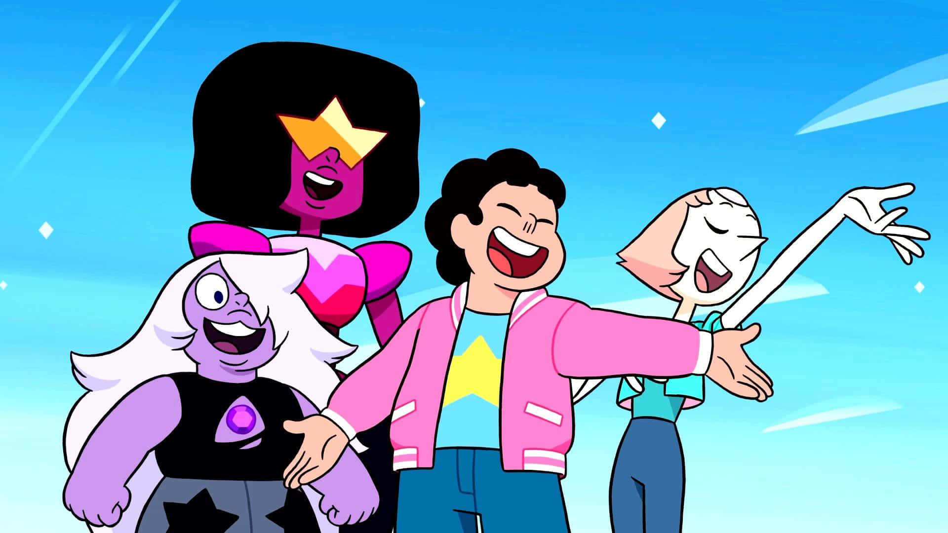 Steven Universe Characters Blue Sky Background