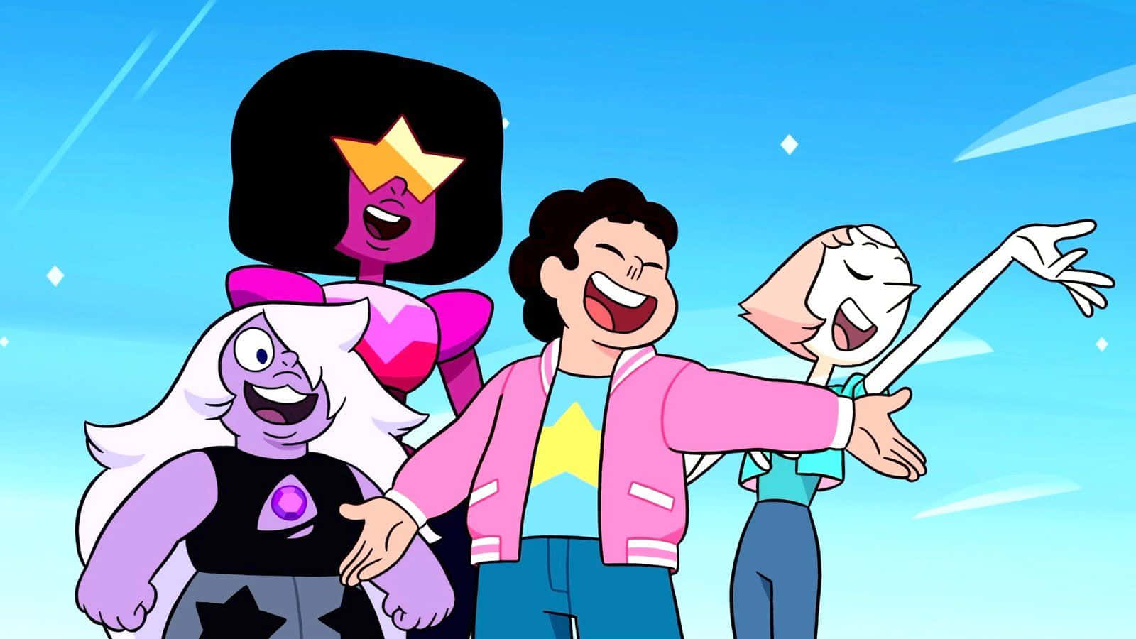 Steven Universe Characters Garnet, Amethyst And Pearl Background