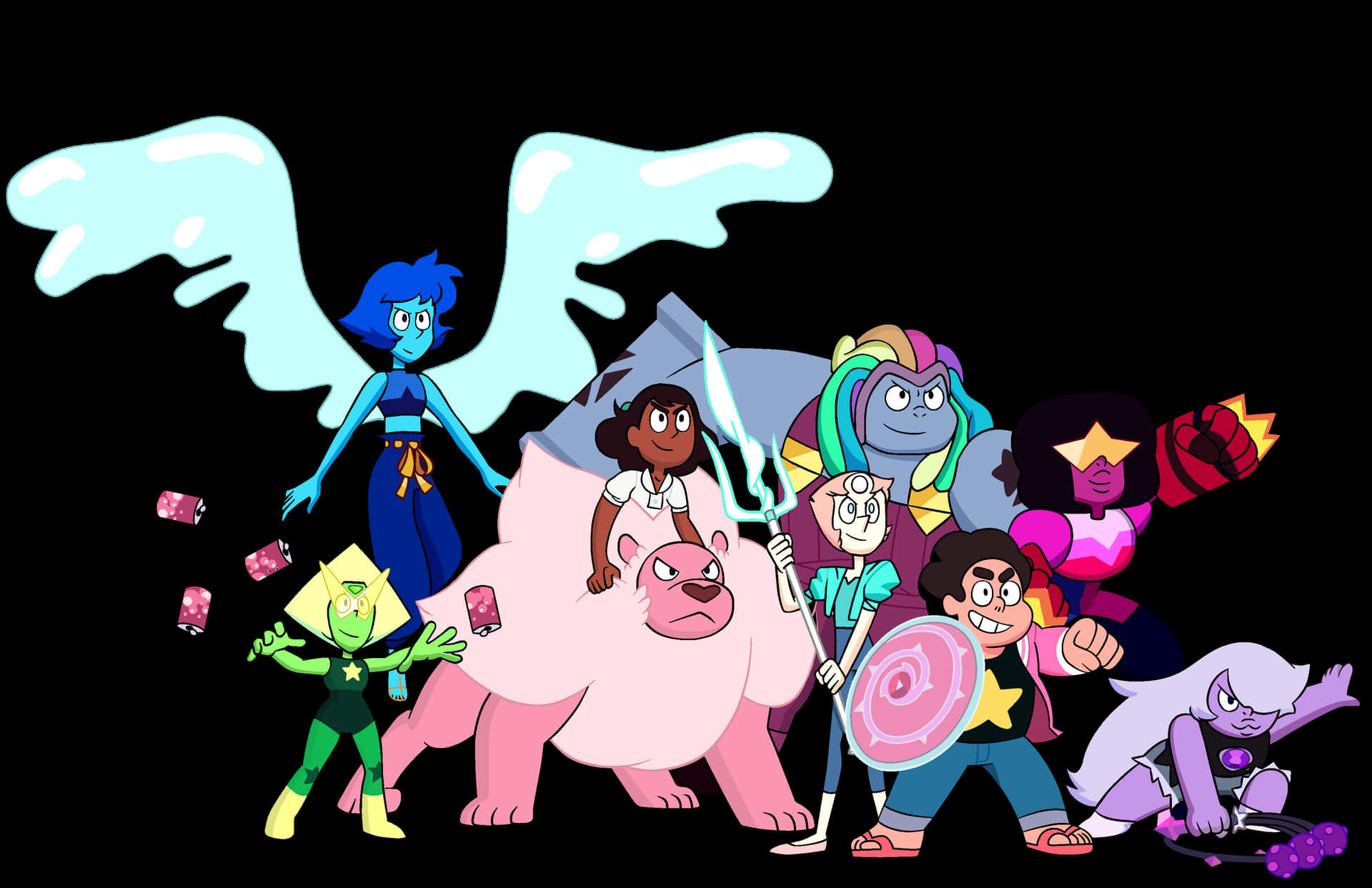 Steven Universe Characters - Steven, Garnet, Amethyst And Pearl Background
