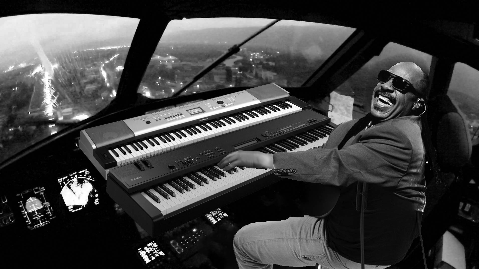 Stevie Wonder In Airplane's Cockpit