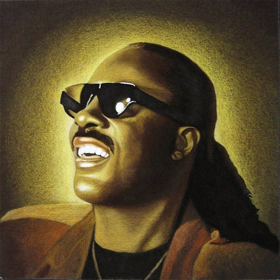 Stevie Wonder Pencil Drawing Background