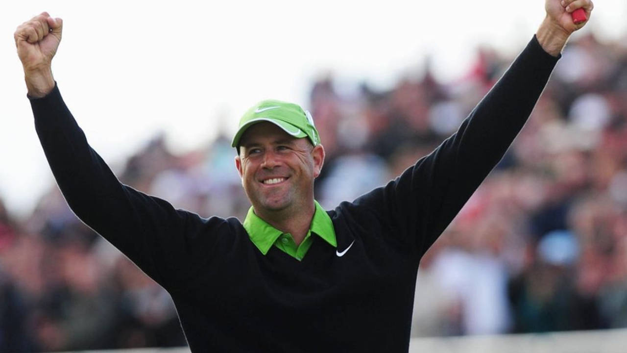 Stewart Cink Jubilantly Celebrates After A Triumphant Championship Victory