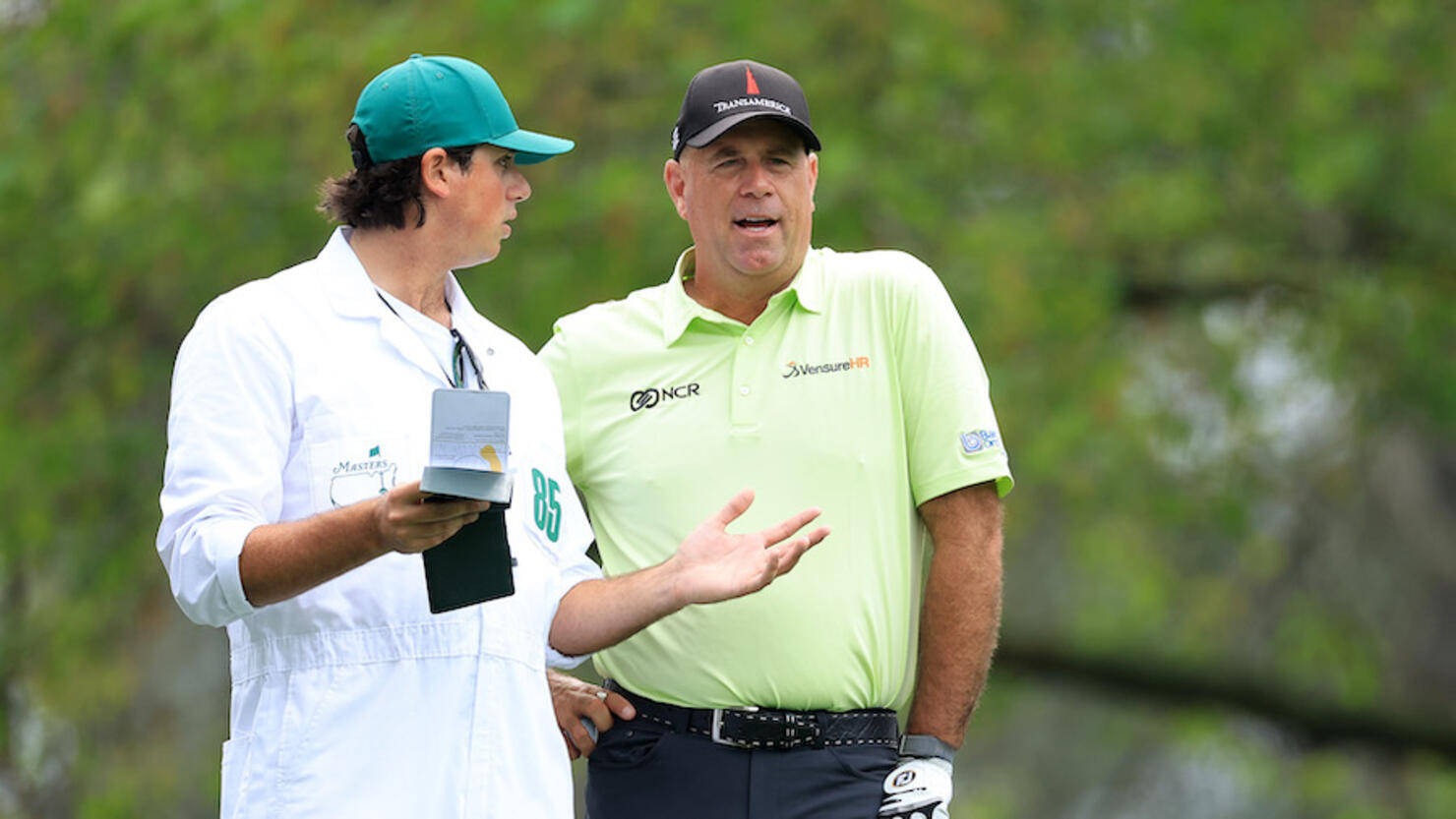 Stewart Cink Talking With His Son