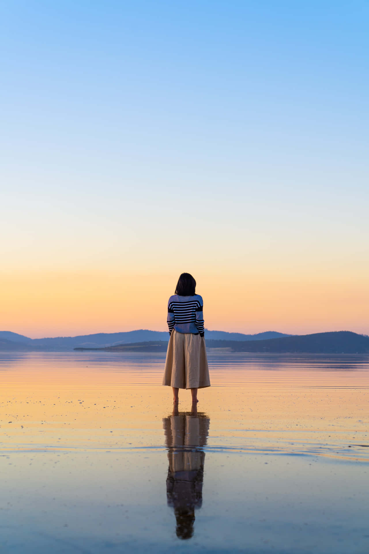 Still Woman Standing Background