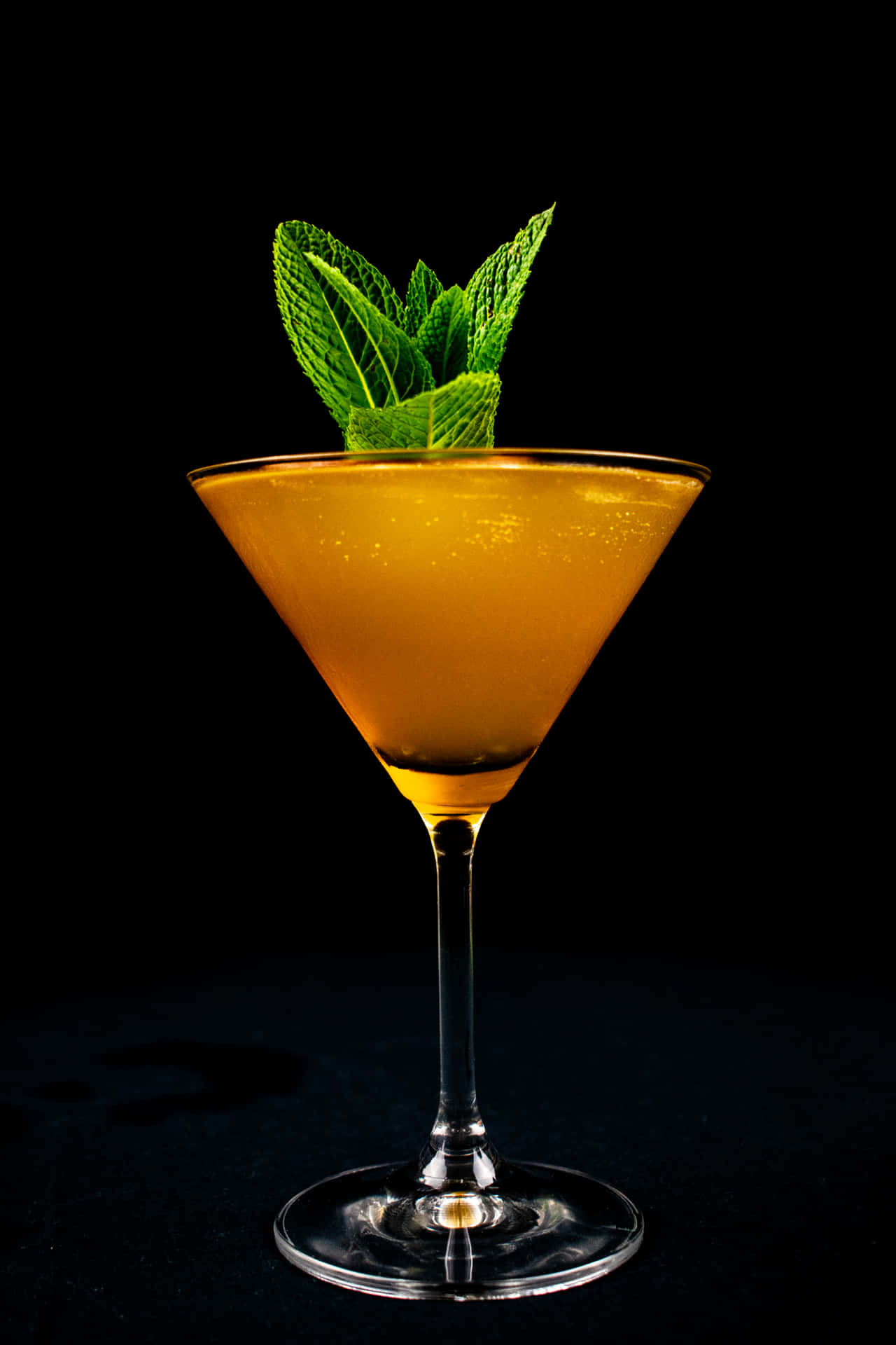 Stinger Cocktail With Mint Leaf