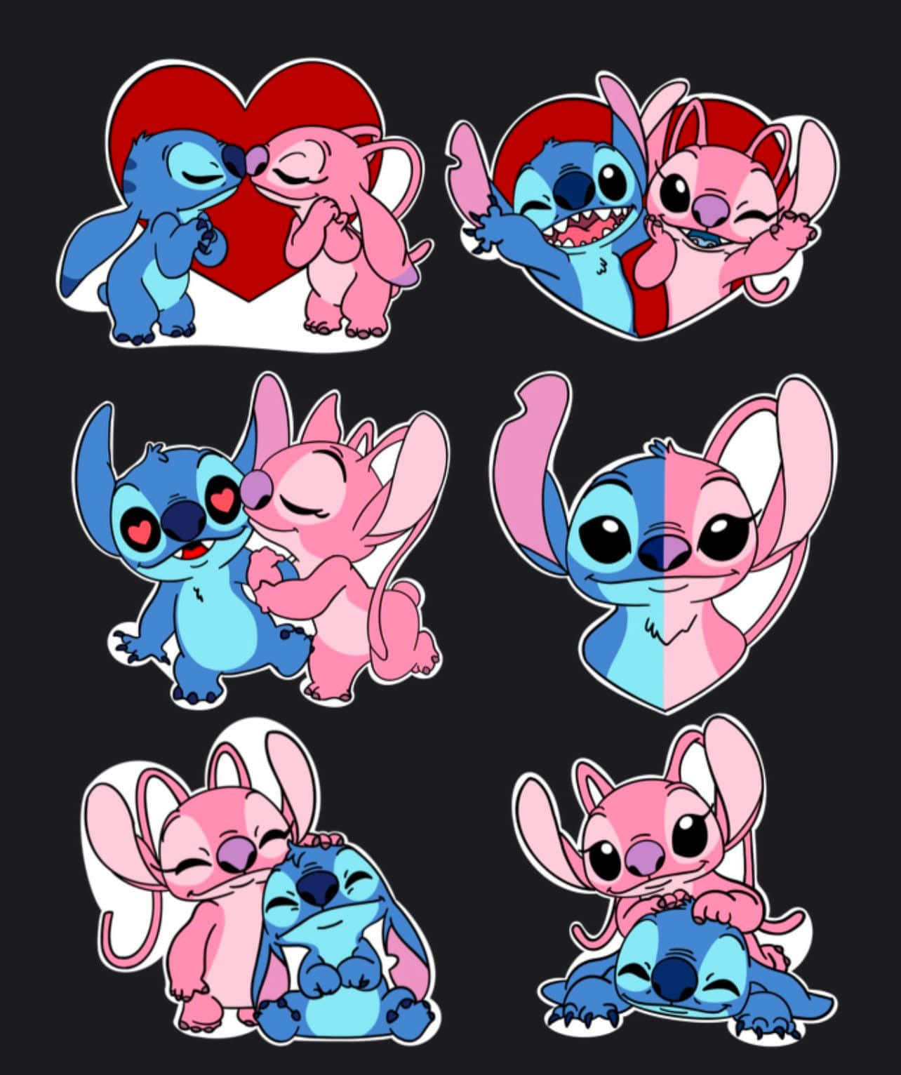 Stitch And Angel's Loving Moment Background