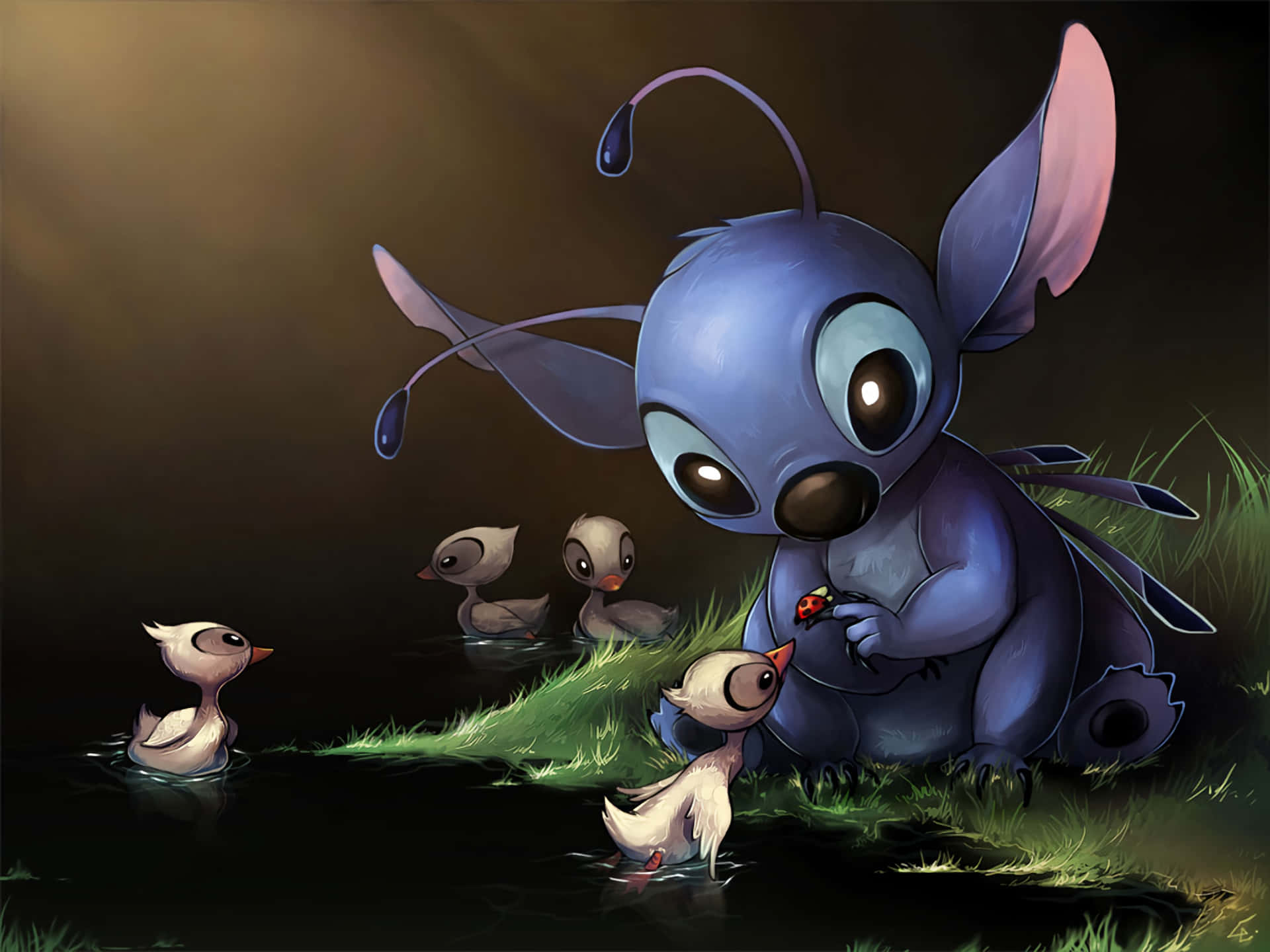 Stitch And Ducks By Sassy Sassy Background