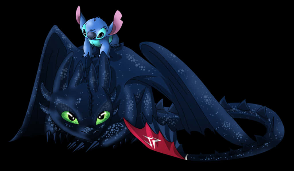 Stitch And Toothless, Best Friends Background