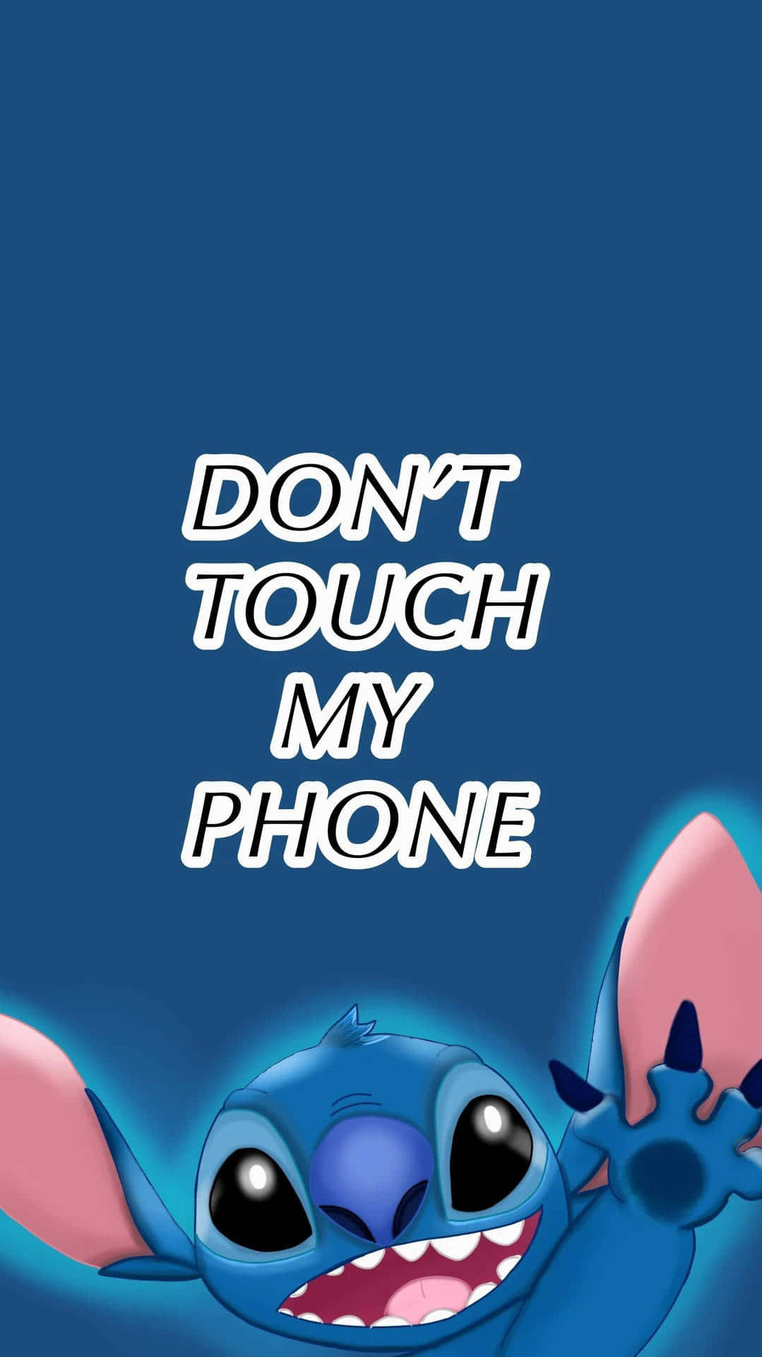 Stitch Don't Touch My Phone Wallpaper Background