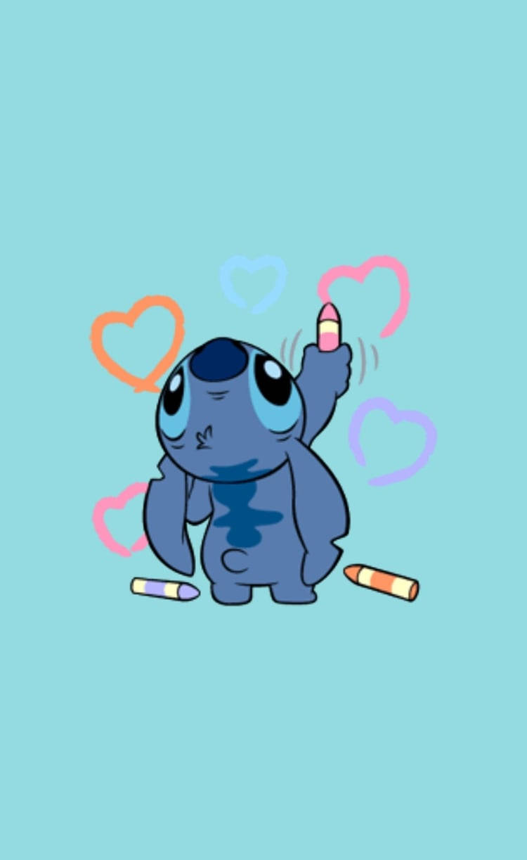 Stitch Drawing Hearts Artwork