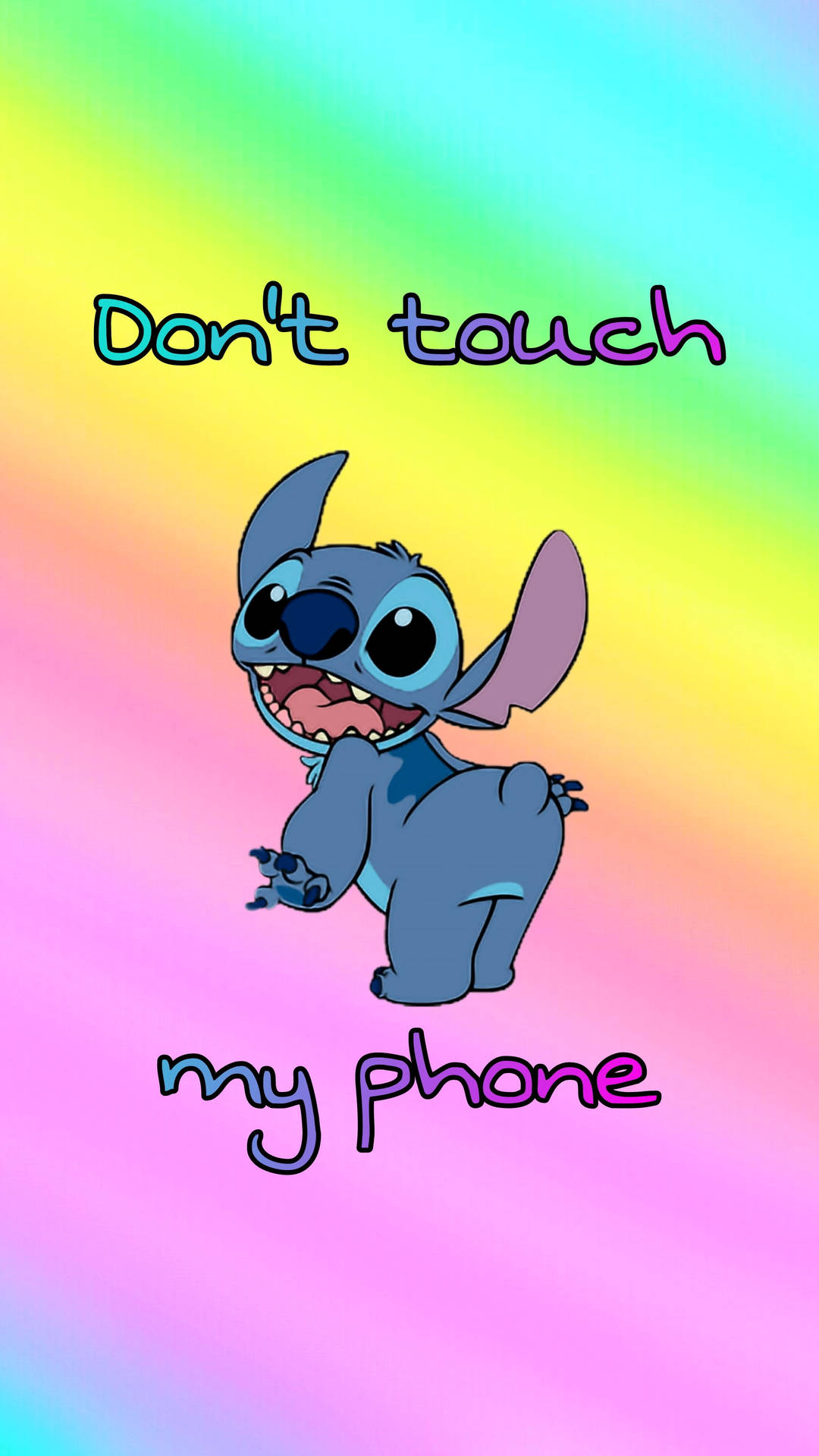 Stitch Funny Get Off My Phone Background
