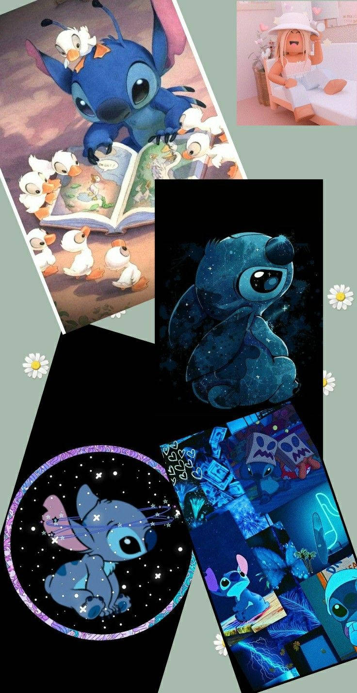 Stitch Galaxy Collage Background