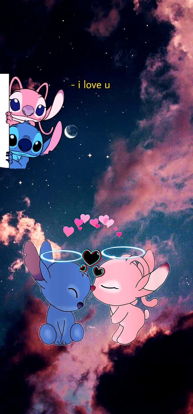 Stitch - I Love You Wallpaper Background