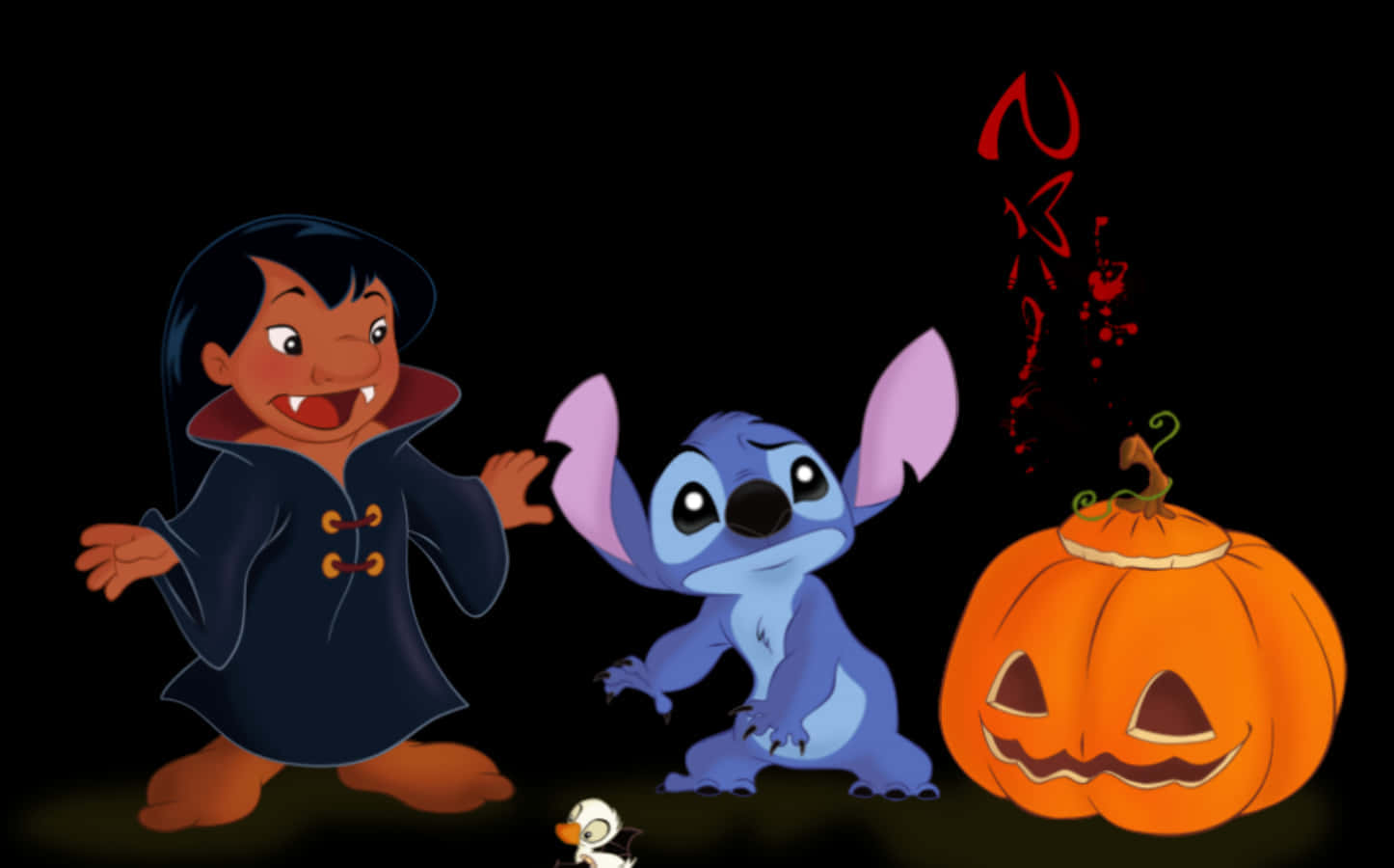 Stitch Is Spellbound By The Spooky Spirit Of Halloween! Background