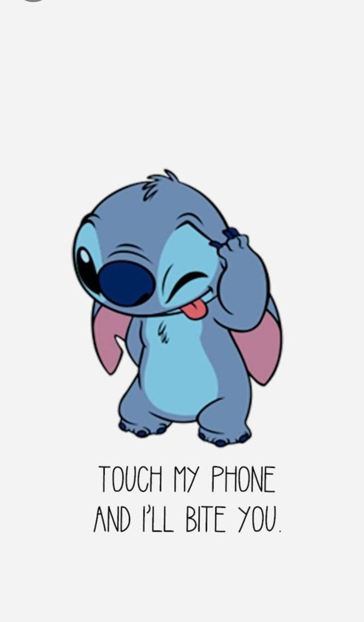 Stitch Touch My Phone I'll Bite You Background