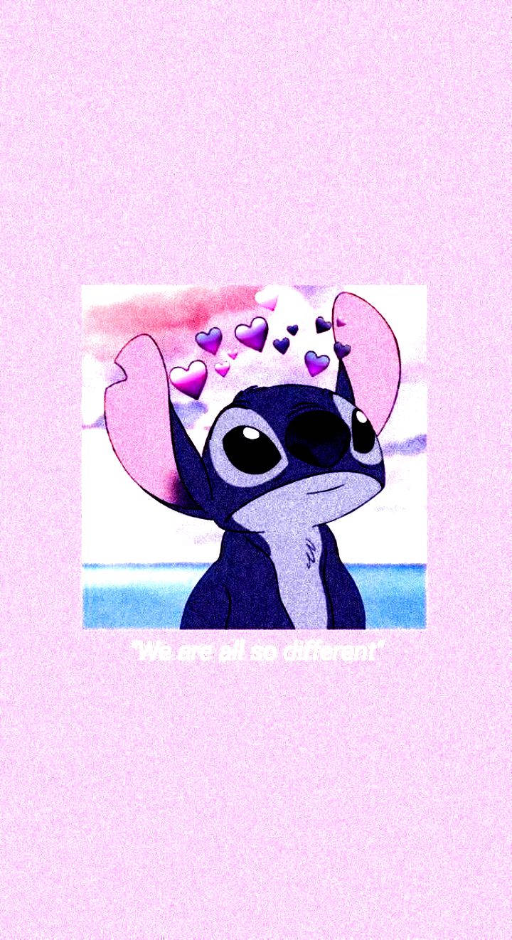 Stitch With Hearts Instagram Pfp Background