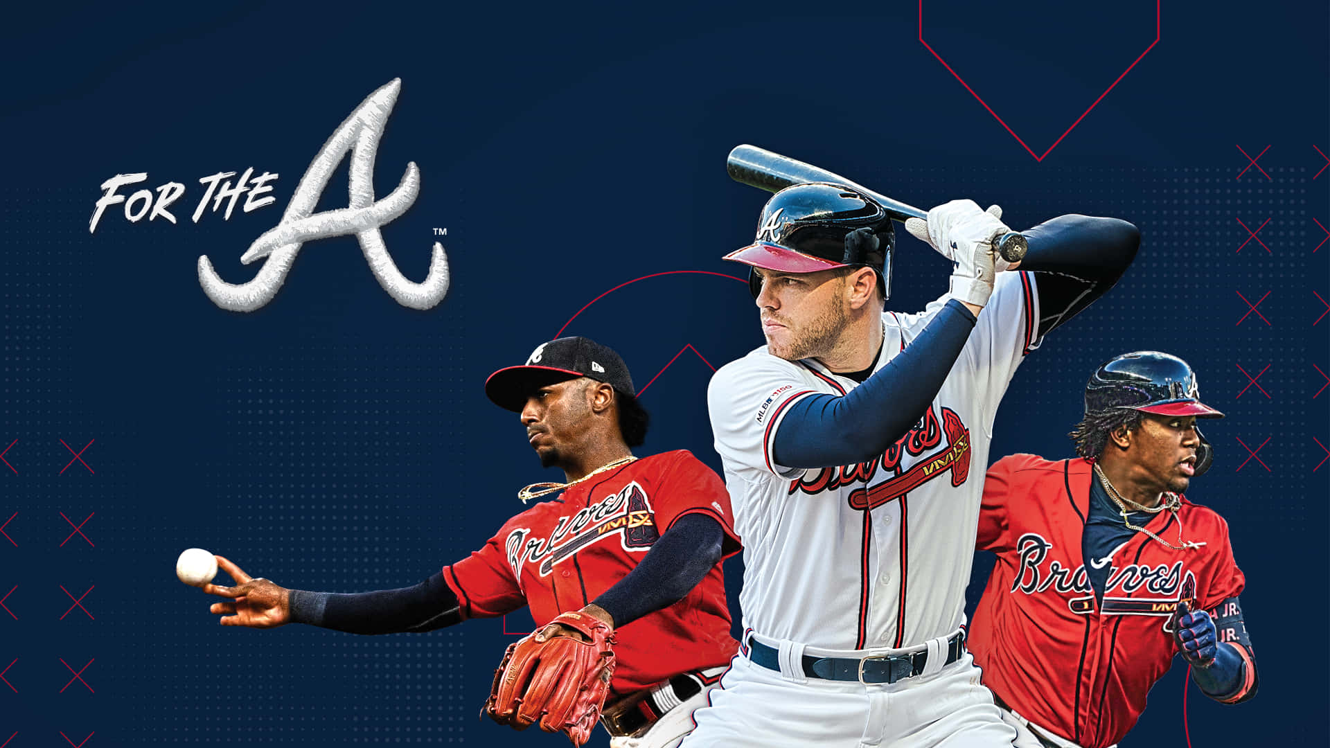 Stitched Logo Of The Atlanta Braves On A Desktop