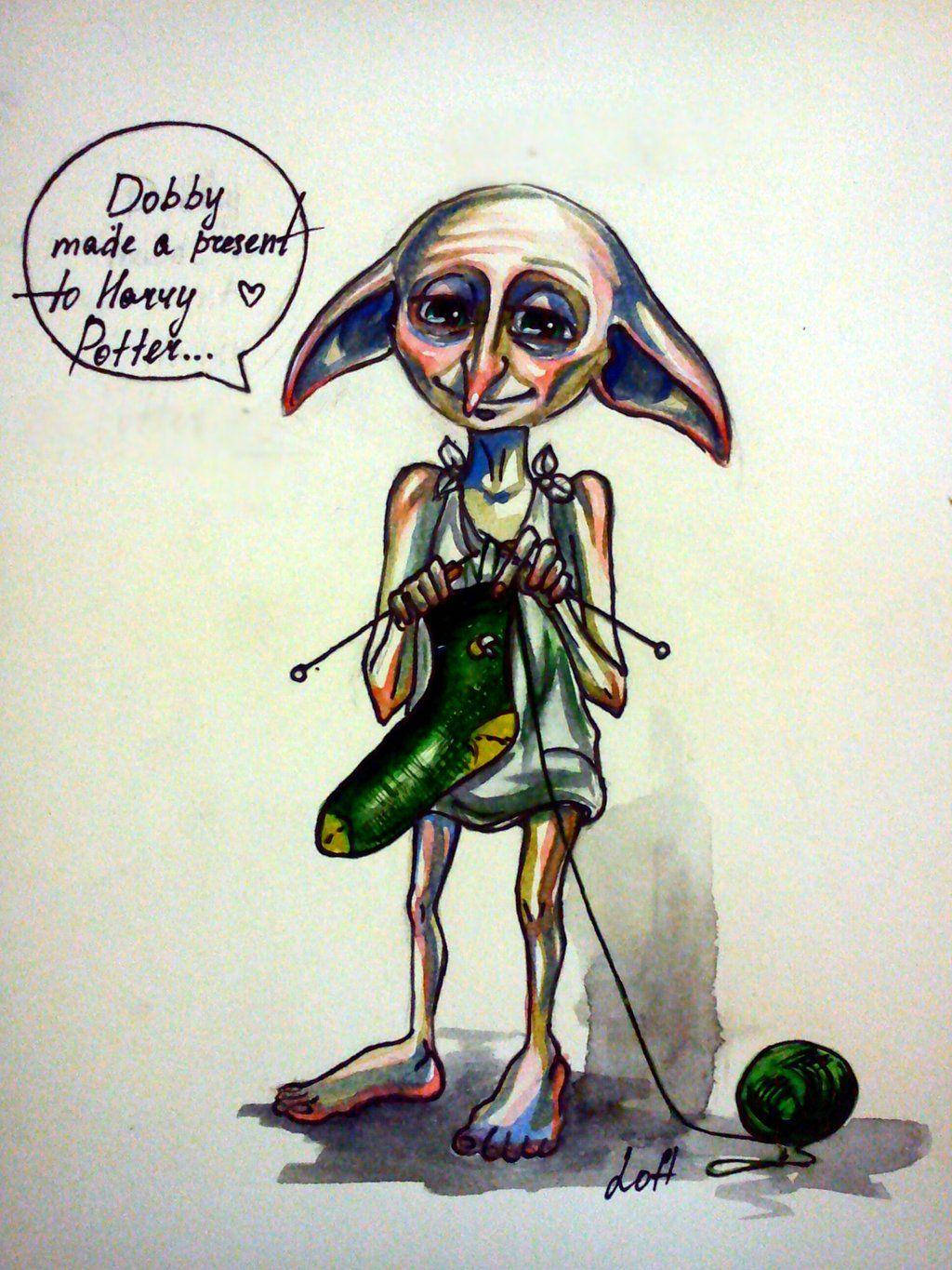 Stitching Dobby Watercolor Art Background