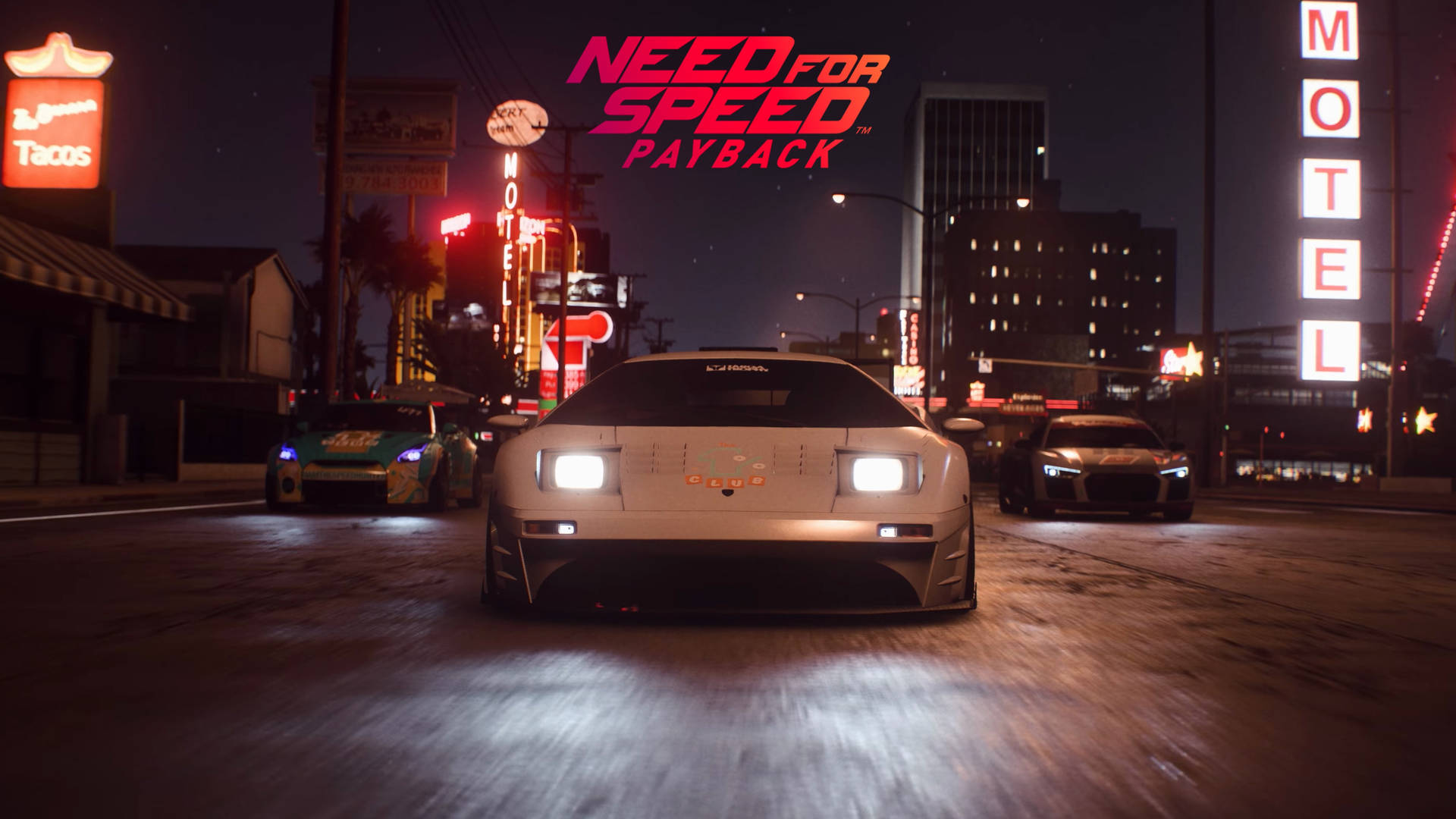 Stock Image: Intense Night Race In Need For Speed Payback Background