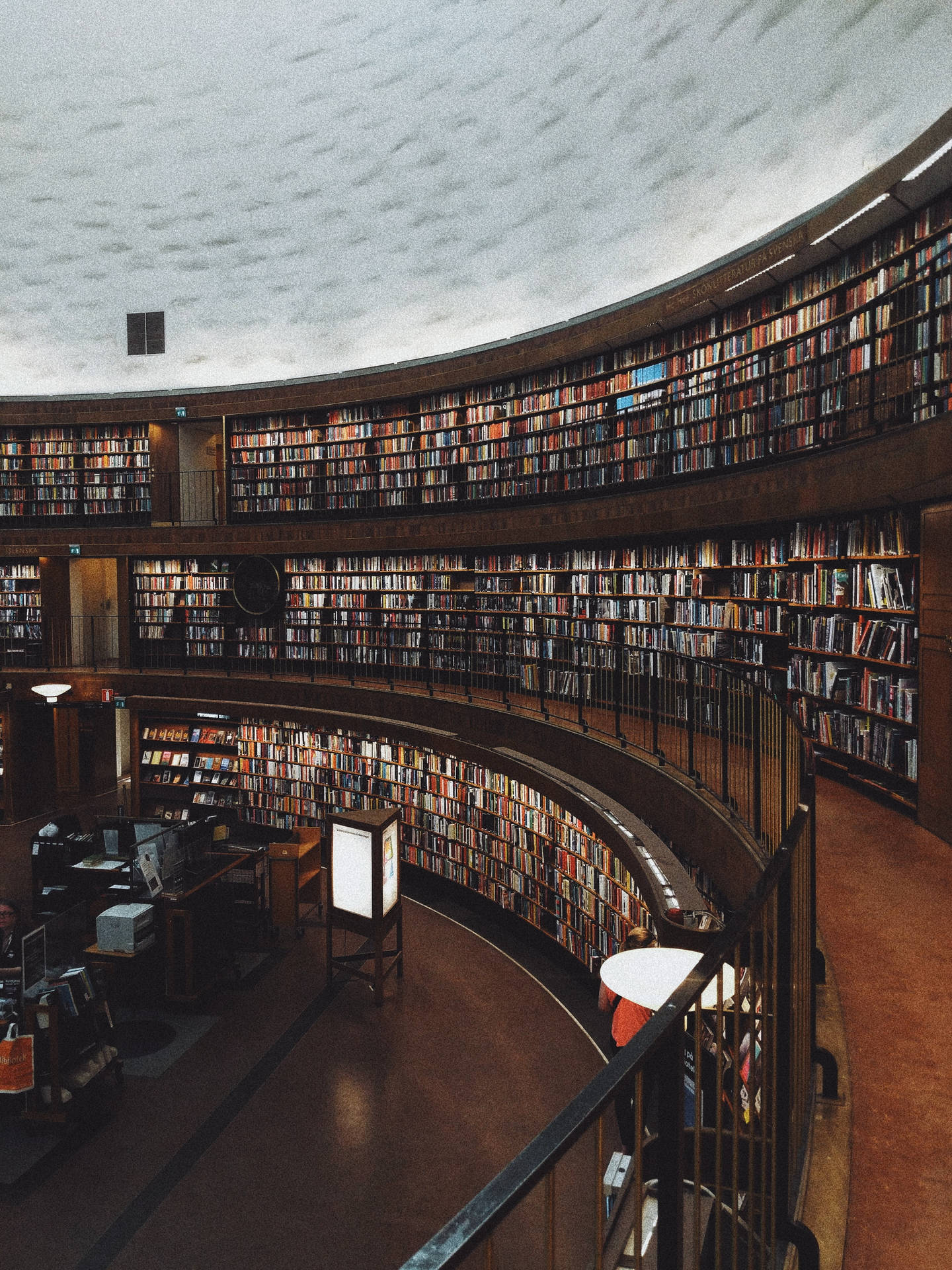 Stockholm Public Library With Reference Books