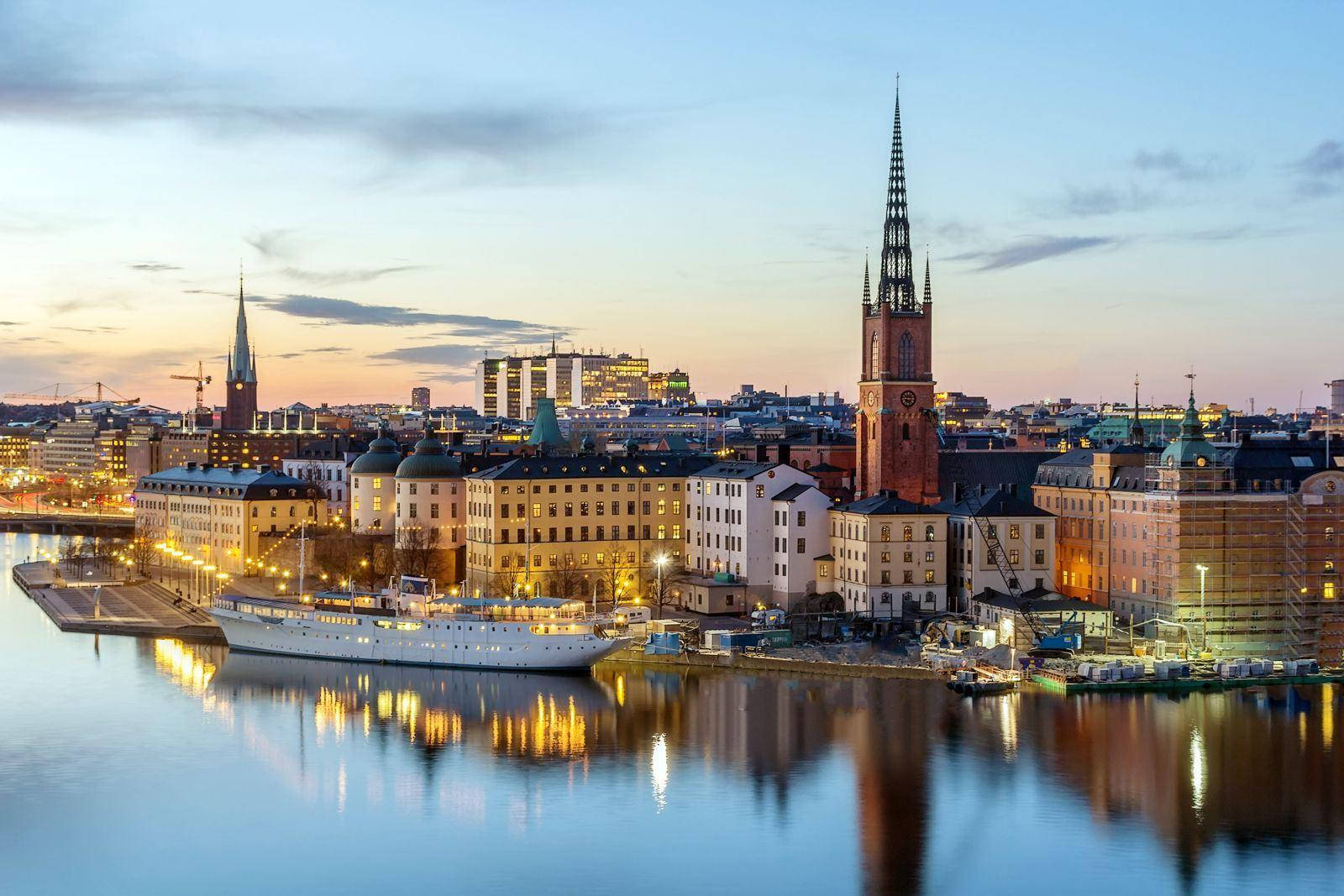 Stockholm Sweden Skyline Reflected