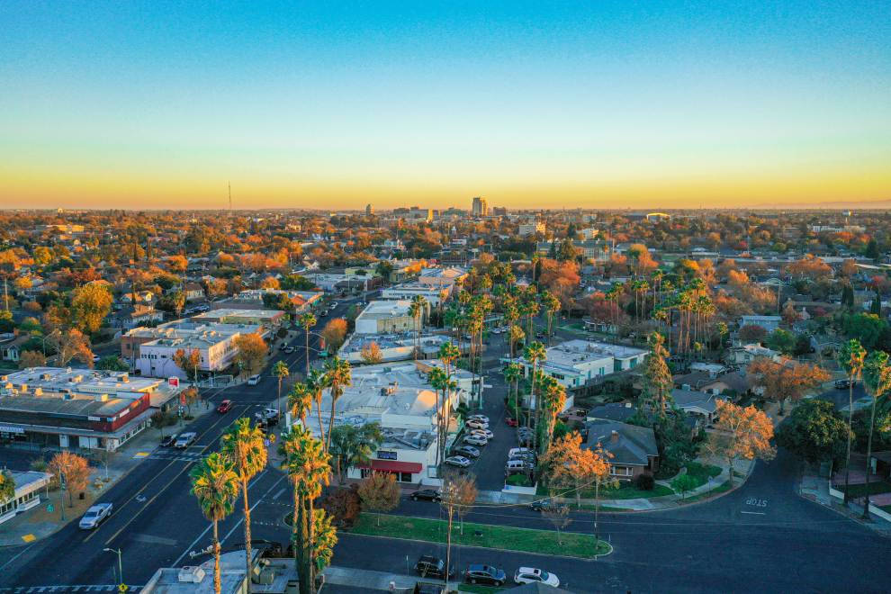 Stockton During Sunrise Background