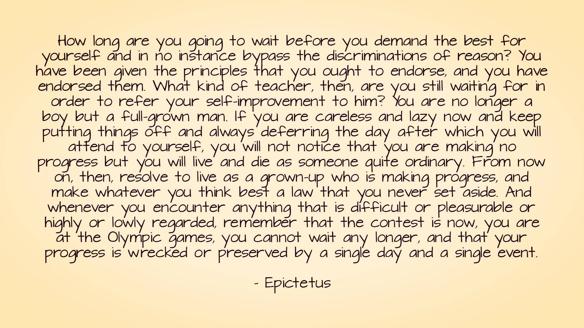 Stoicism Epictetus Progress Quote Background