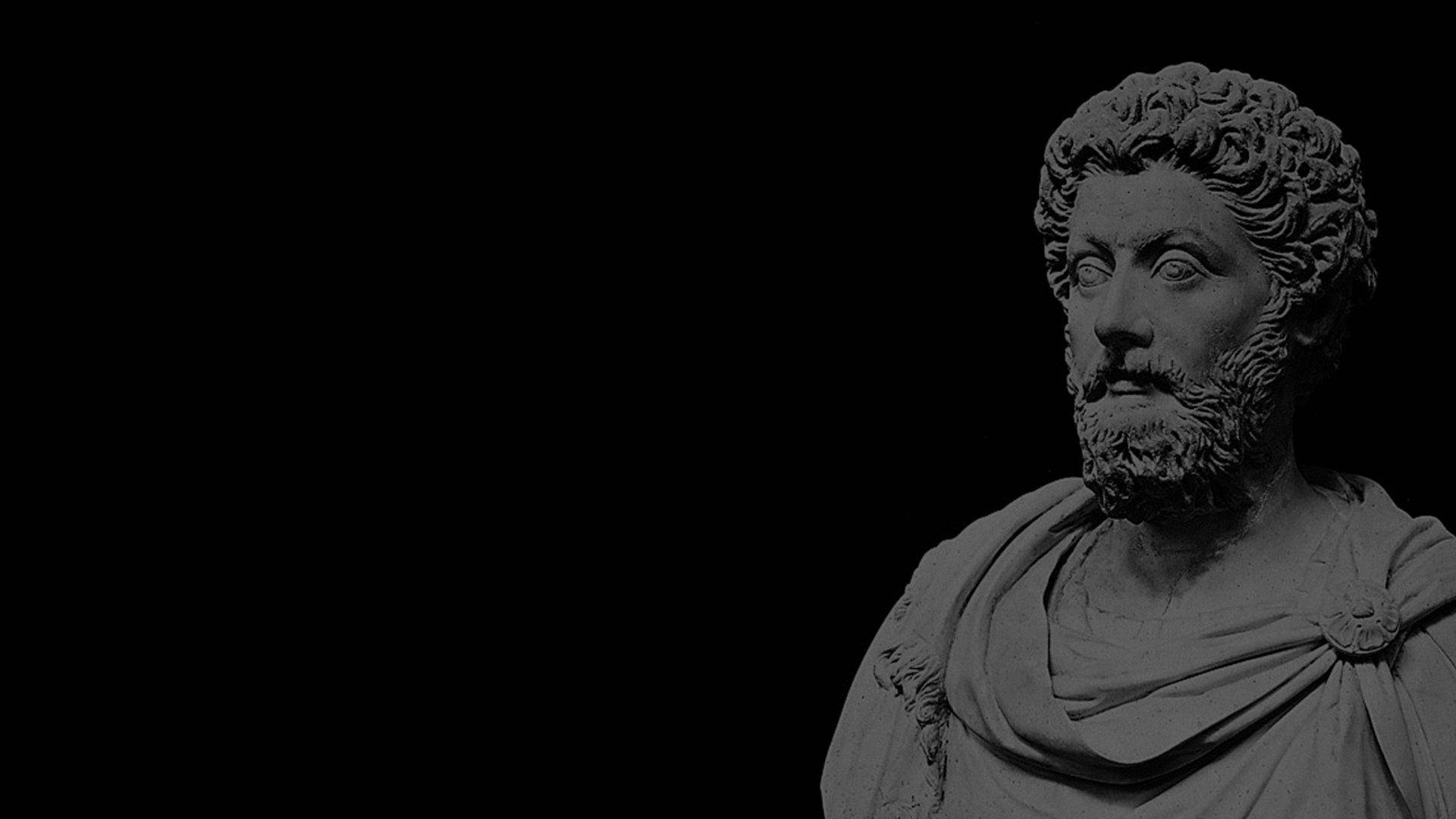 Stoicism Marcus Aurelius Statue Black Background