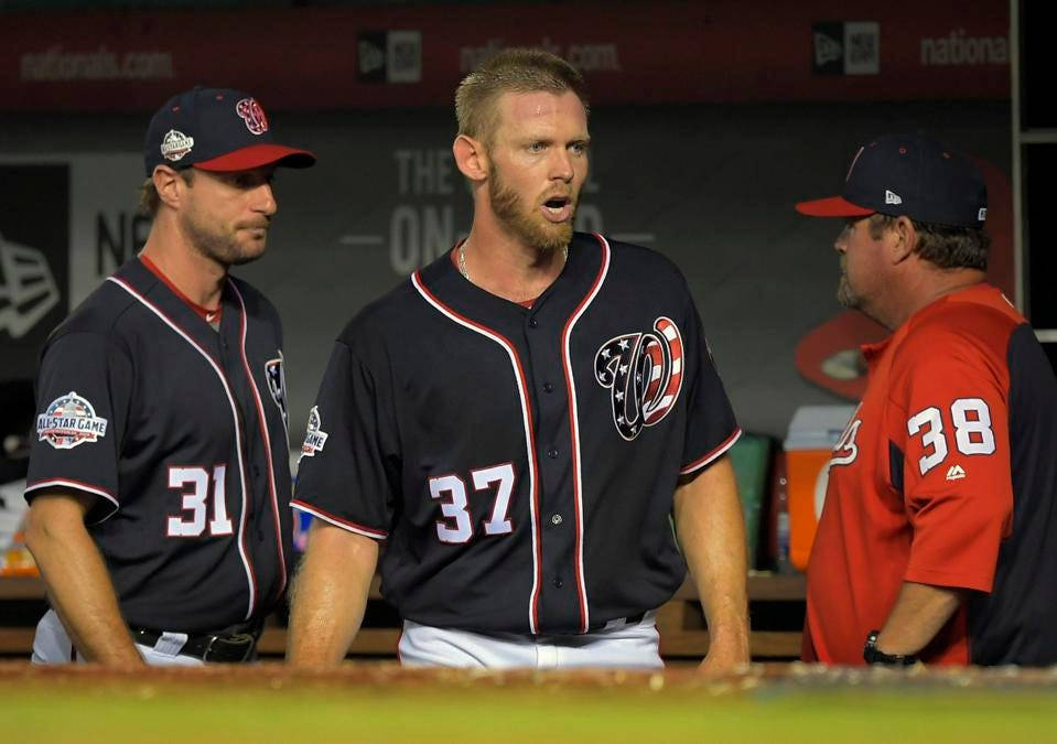 Stolen Shot Of Baseballer Stephen Strasburg Background