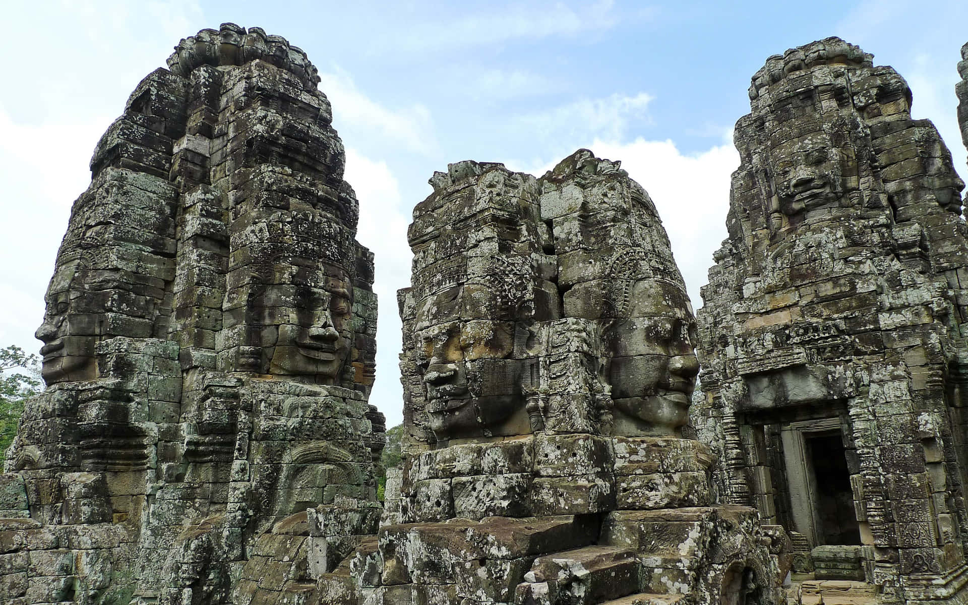 Stone Ruins Angkor Thom Desktop Background