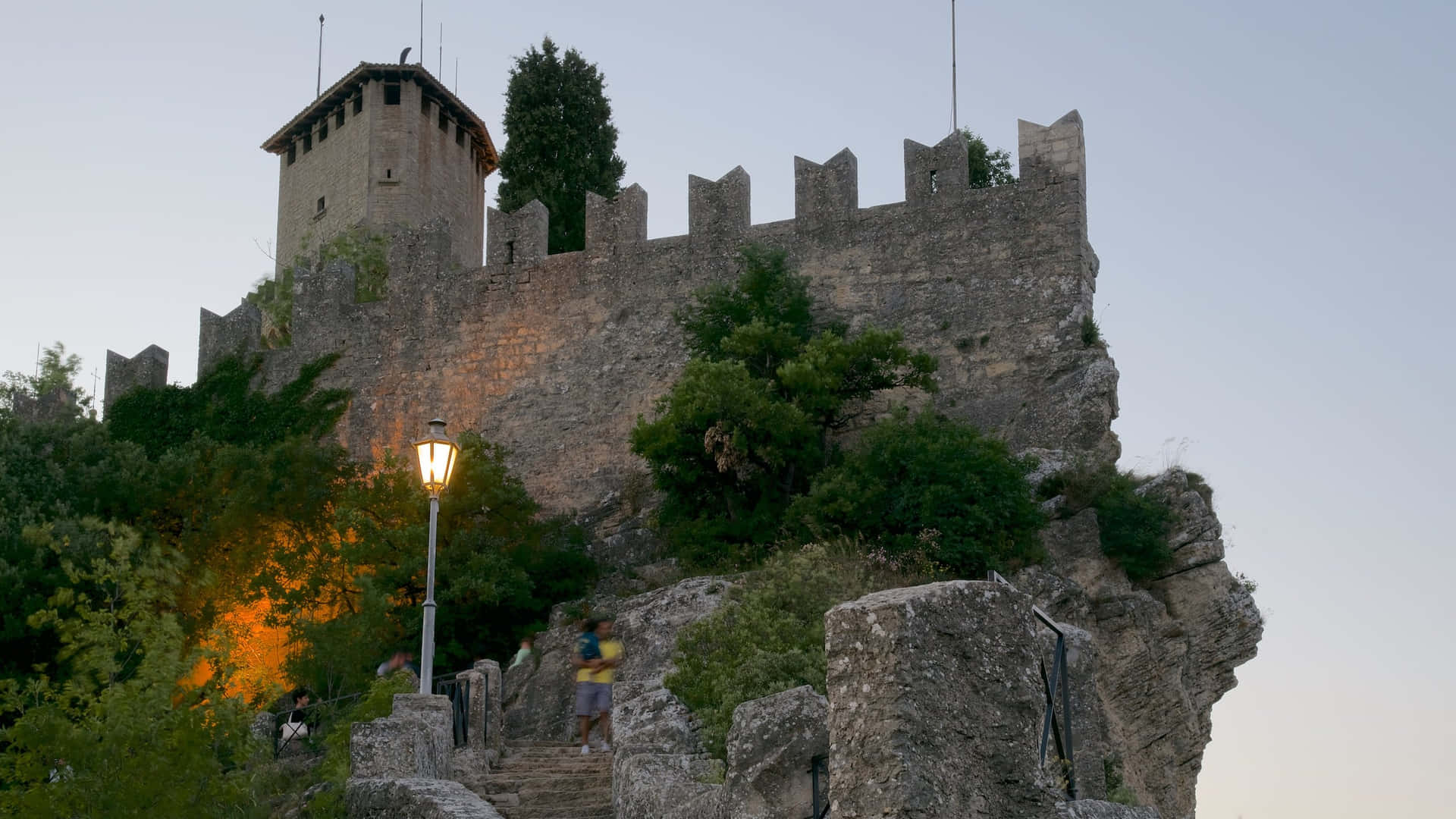 Stone Stairway To Guaita Tower