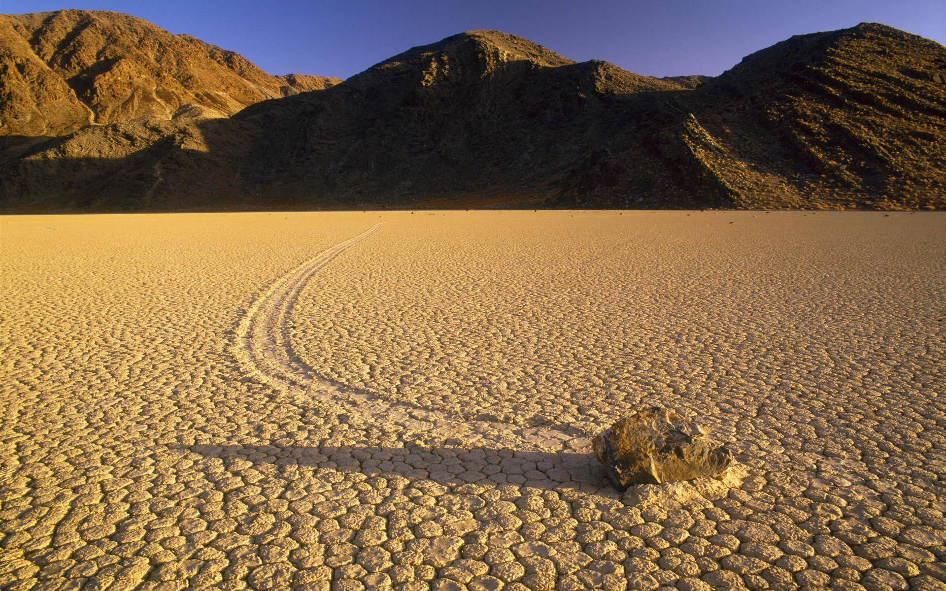 Stone Track Dry Desert Background